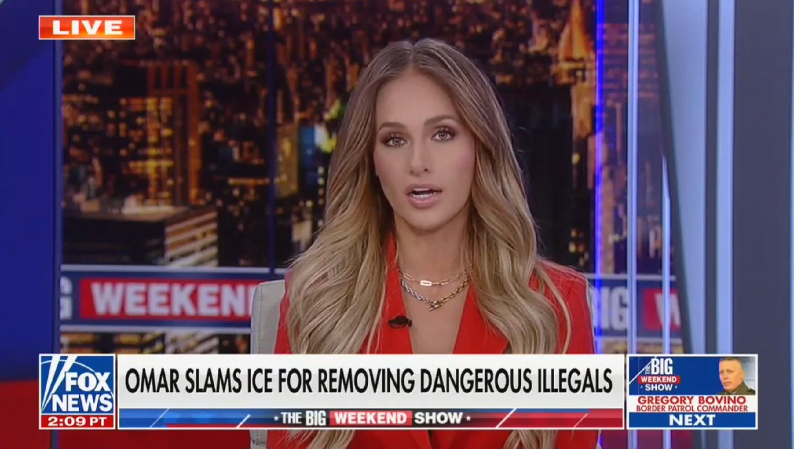 Tomi Lahren attacks Minnesota Democratic Rep. Ilhan Omar on Fox News's The Big Weekend Show on Sunday January 19, 2026