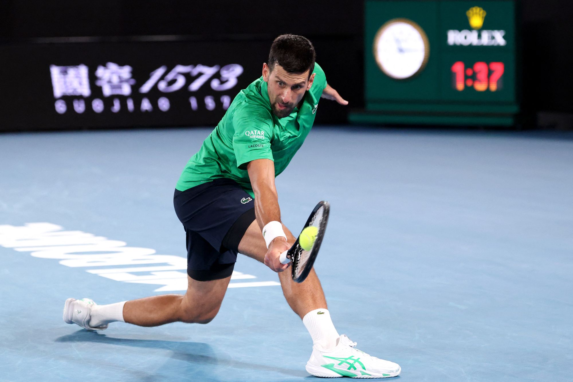 Novak Djokovic plays Pedro Martinez in his first-round match
