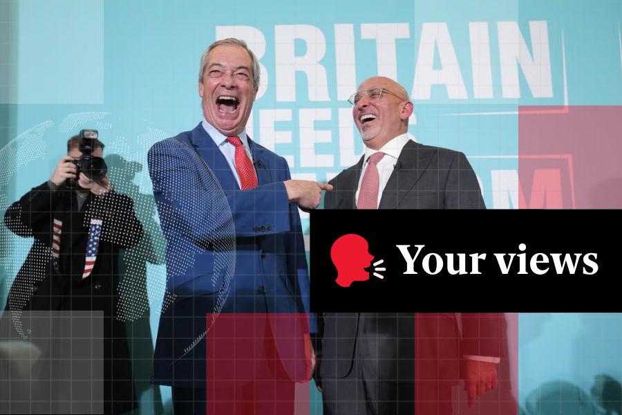 <p>Nigel Farage, left, with Nadhim Zahawi
</p>