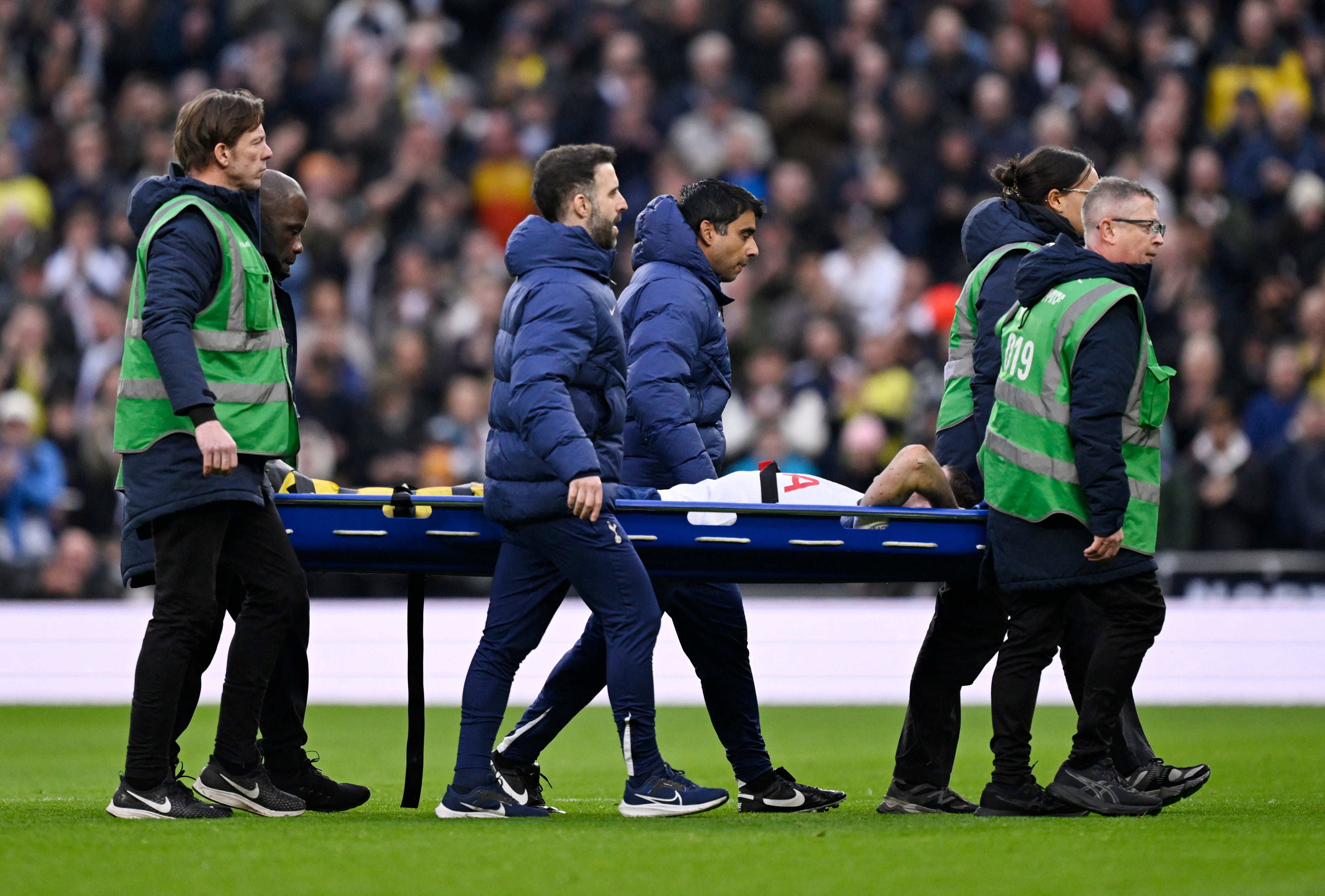 Ben Davies was stretchered off during Saturday's loss to West Ham