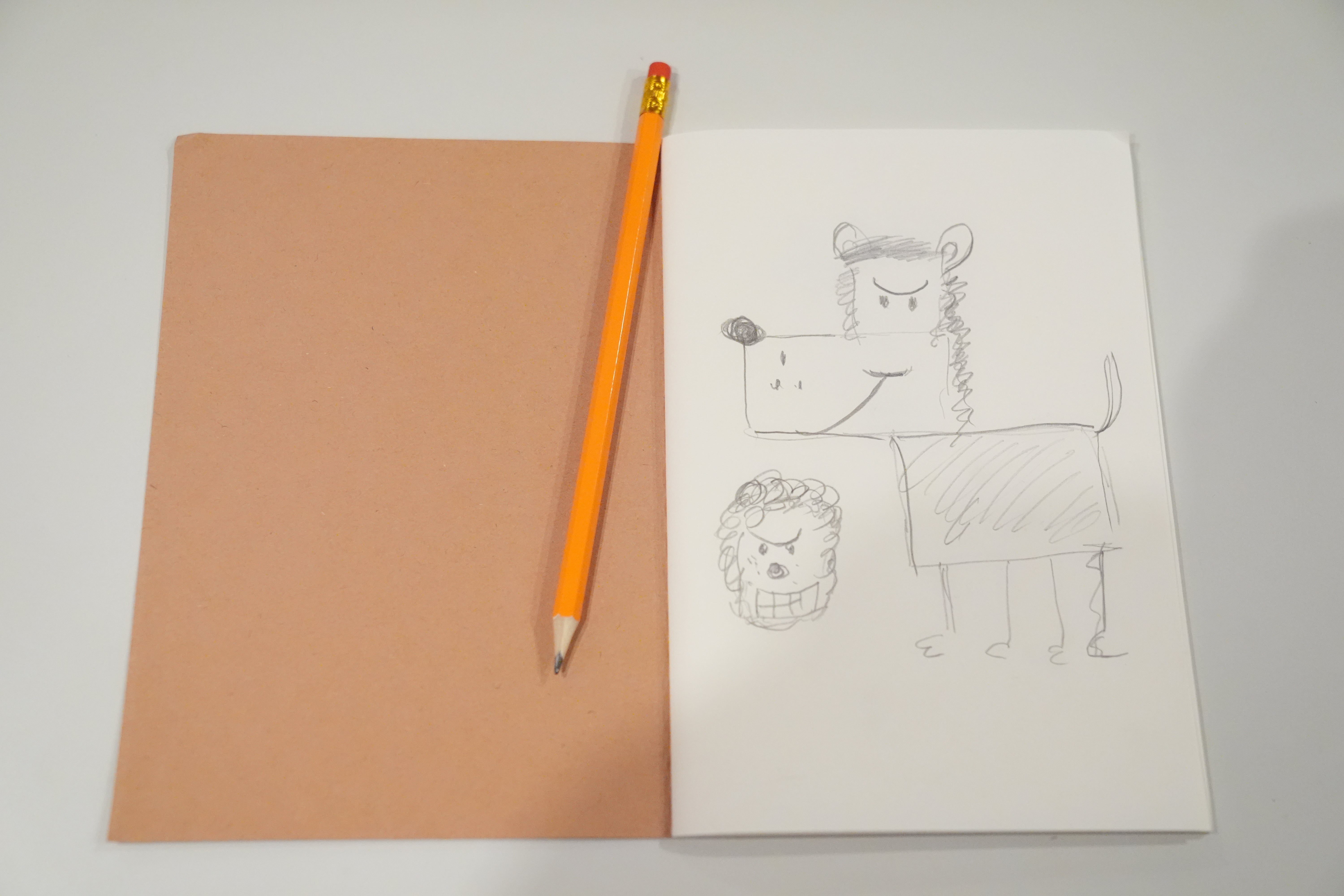 A drawing of Gnasher and Dennis by Queen Camilla during a visit to National Library of Scotland