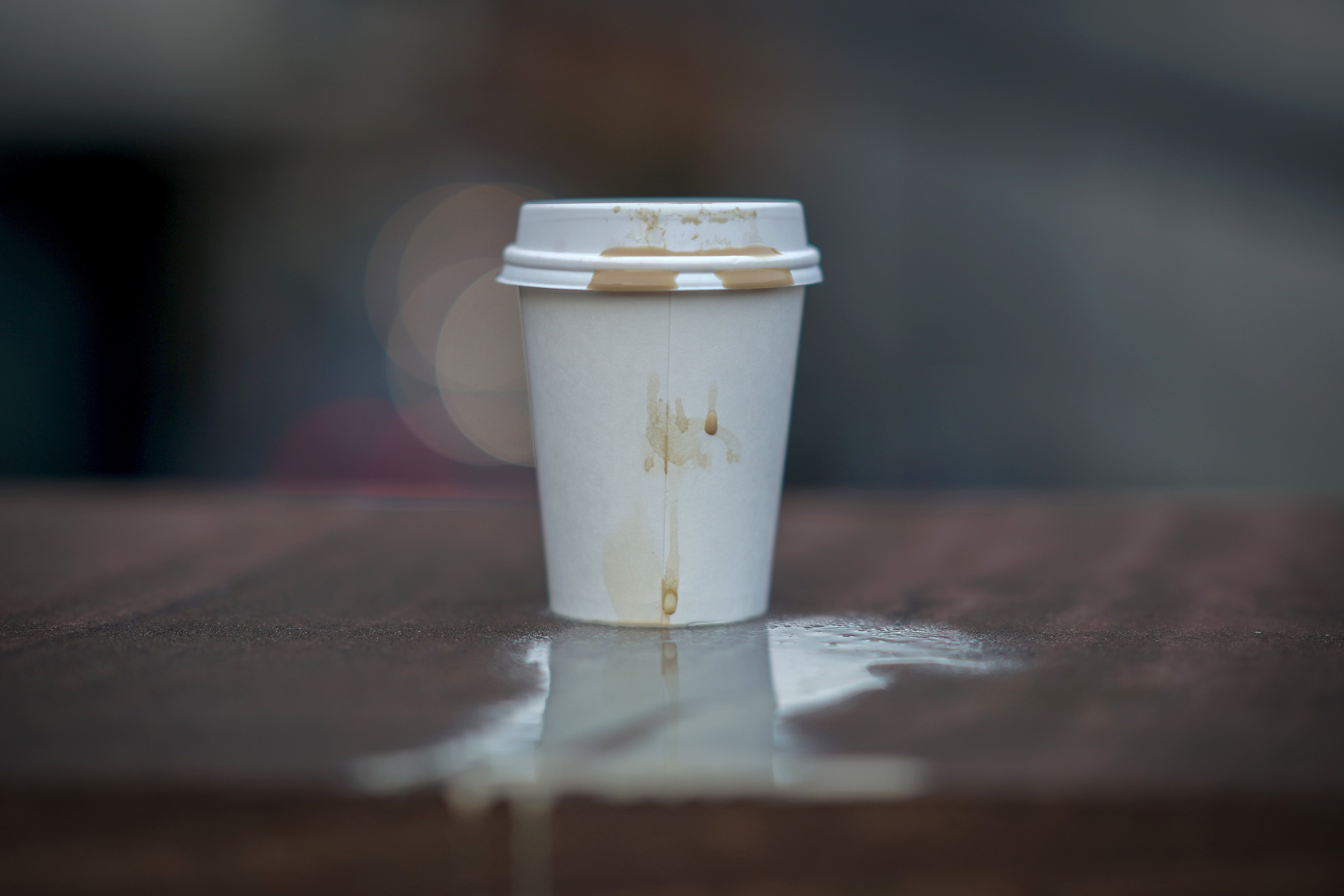 Disposable coffee cup pictured in Manchester, England