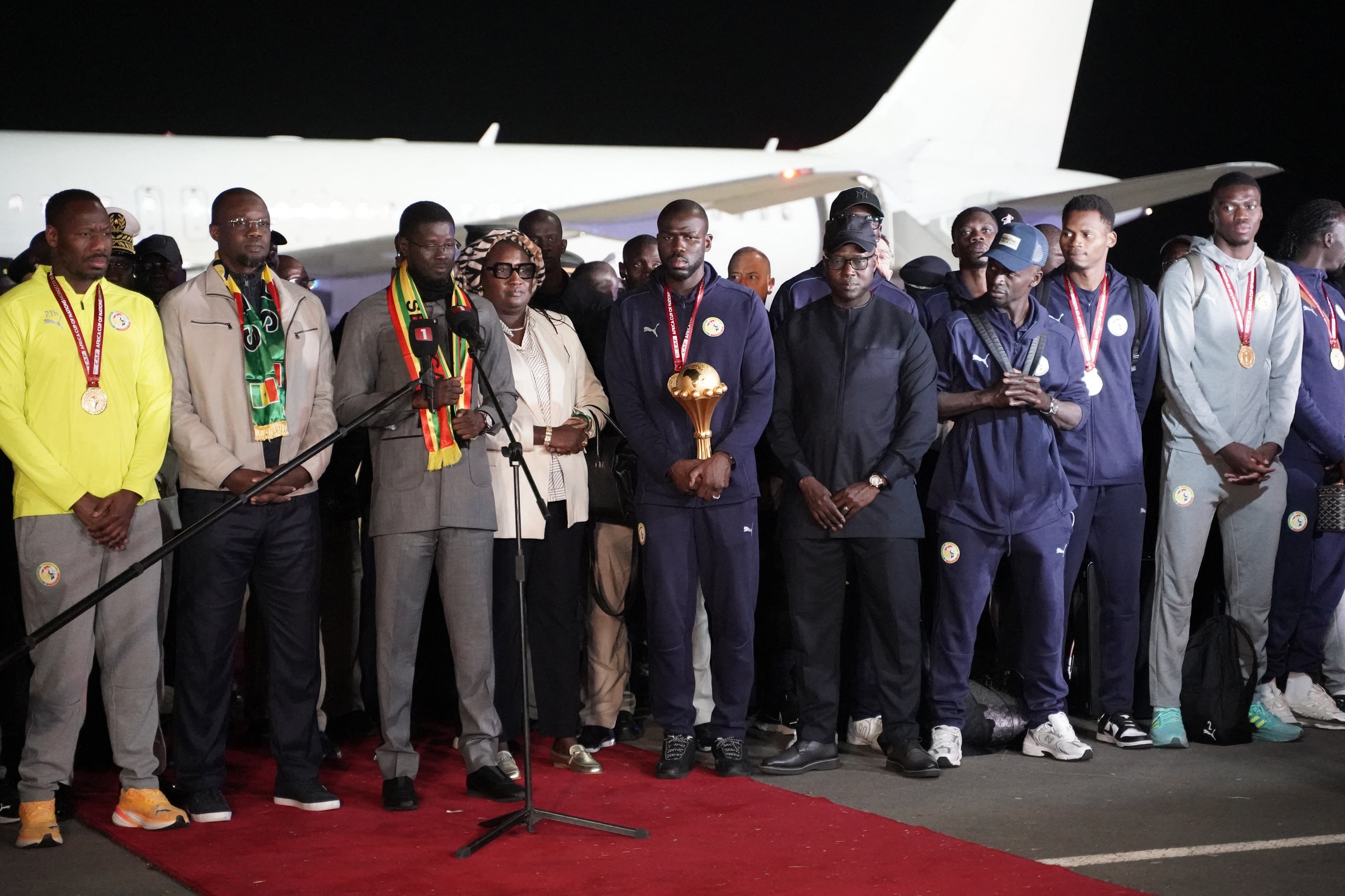 Senegal's players have returned home with the Afcon trophy