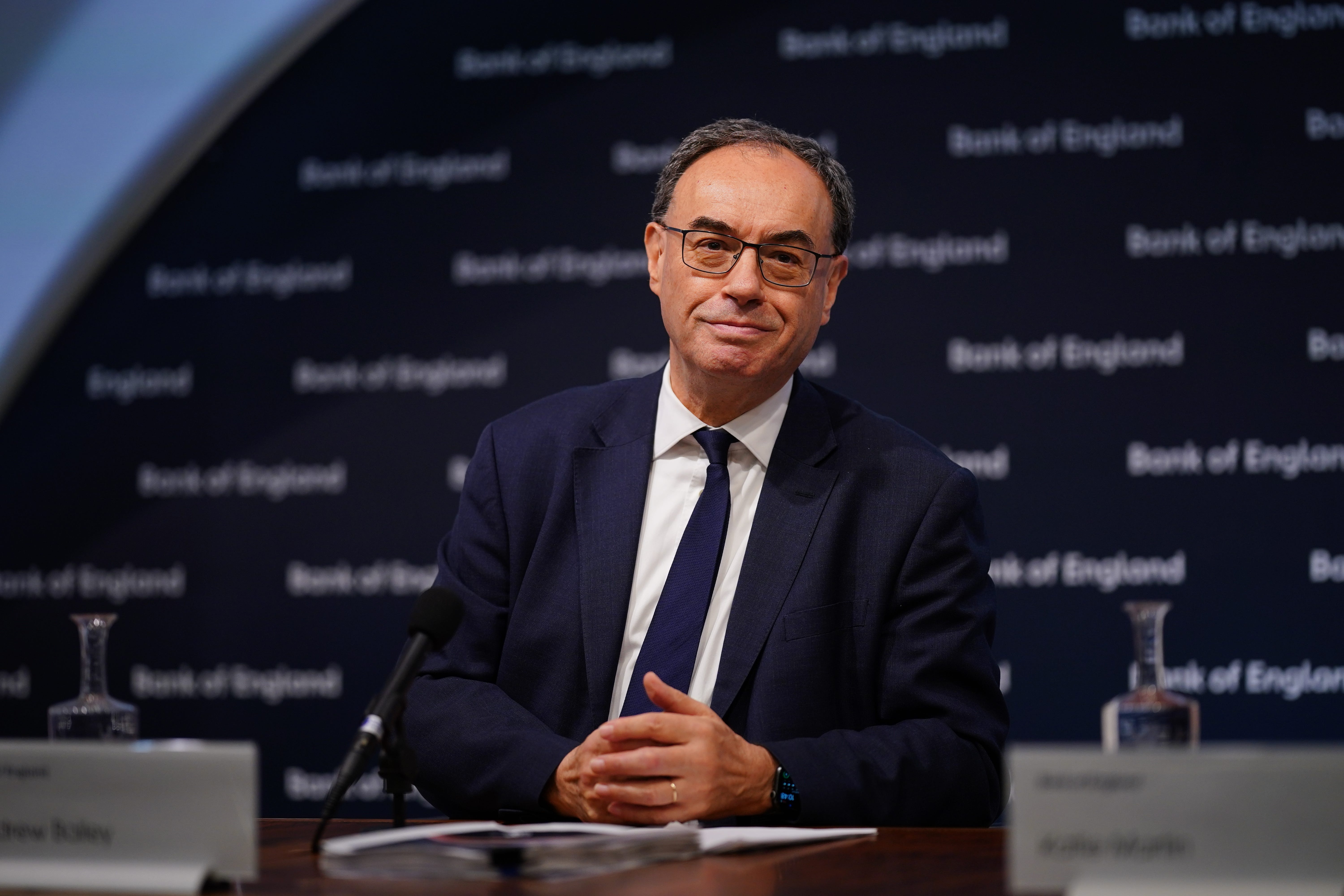 Governor of the Bank of England, Andrew Bailey warned of the impact of global tensions (Yui Mok/PA)