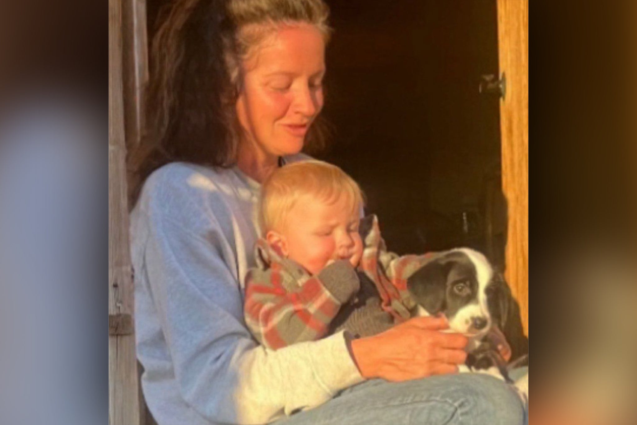 <p>Madeline Daly with her son, Basil Emeric Daly, in a sheriff’s handout image</p>