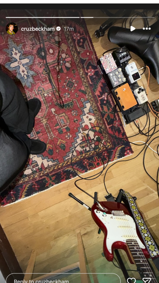 Cruz Beckham shared an Instagram Story showing him at a recording studio less than a day after his brother, Brooklyn Beckham, issued a bombshell statement against their parents