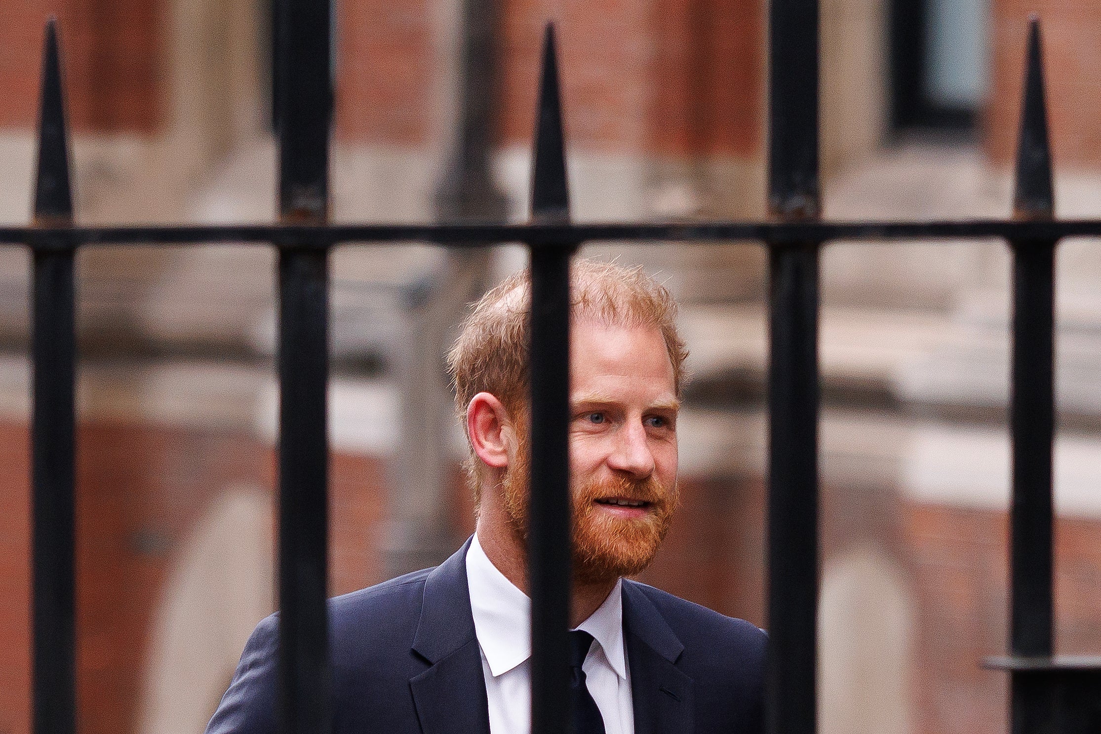 Harry arrives at the Royal Courts of Justice on Tuesday