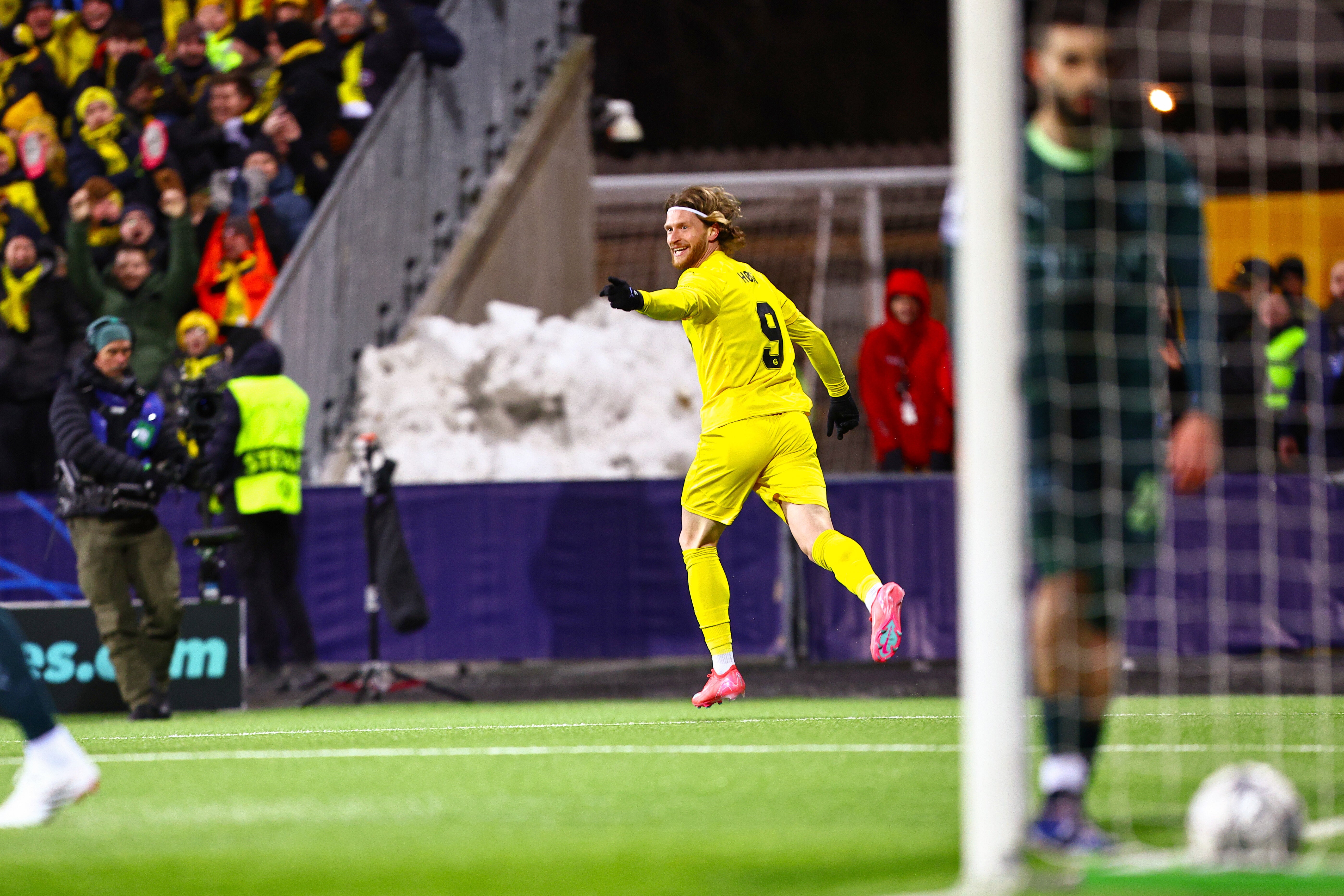 Glimt’s Kasper Hogh celebrates his goal Fredrik Varfjell/AP)