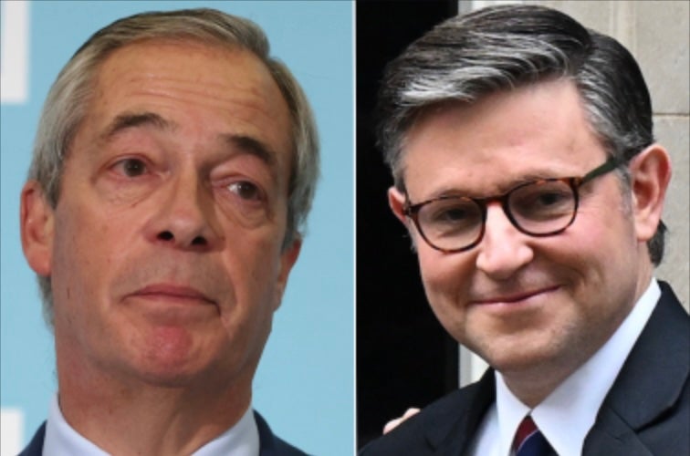 Mike Johnson says he aims to ‘calm the situation’ over Trump’s Greenland threats during his UK trip in interview with Farage