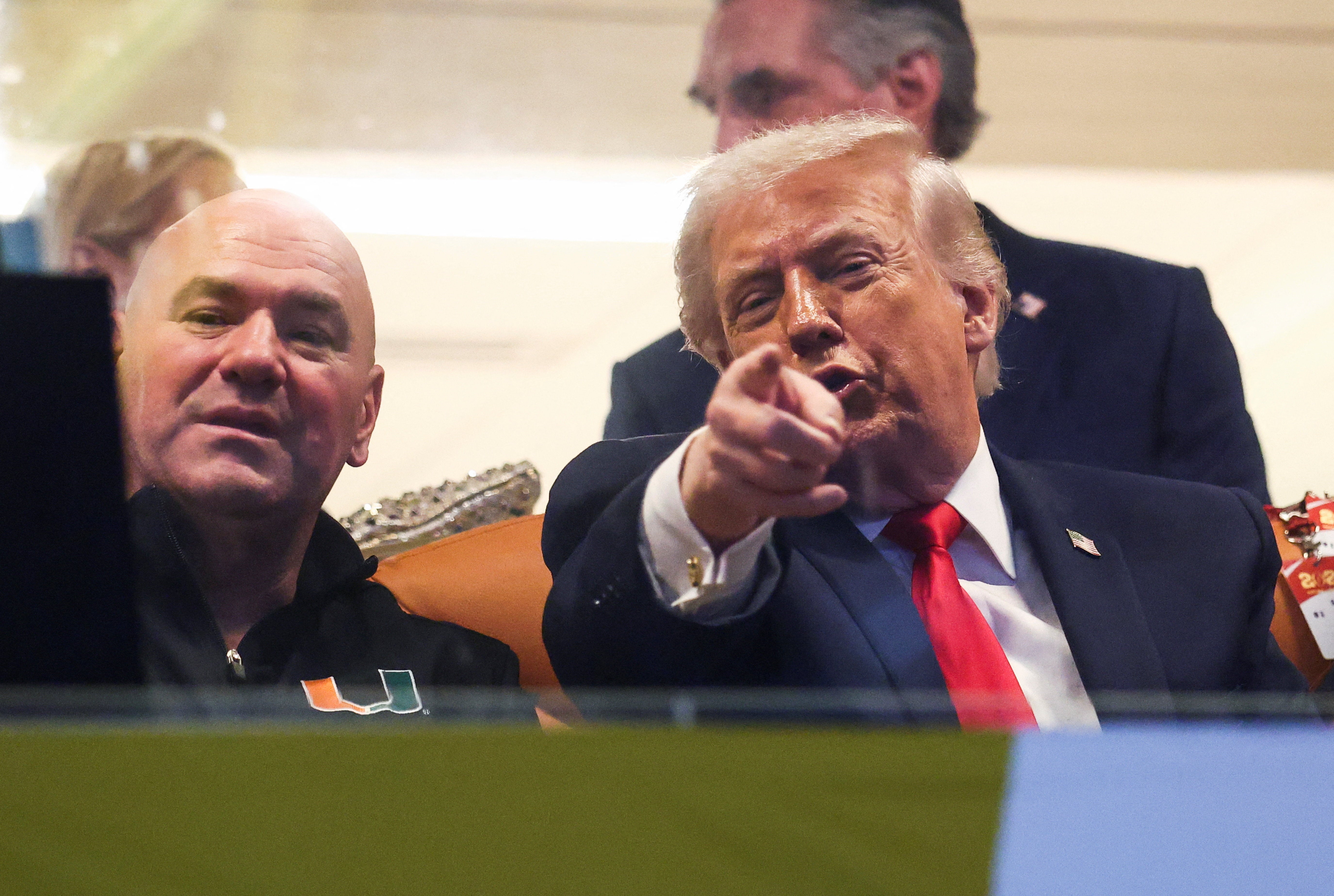Trump chatted with UFC CEO Dana White during the game