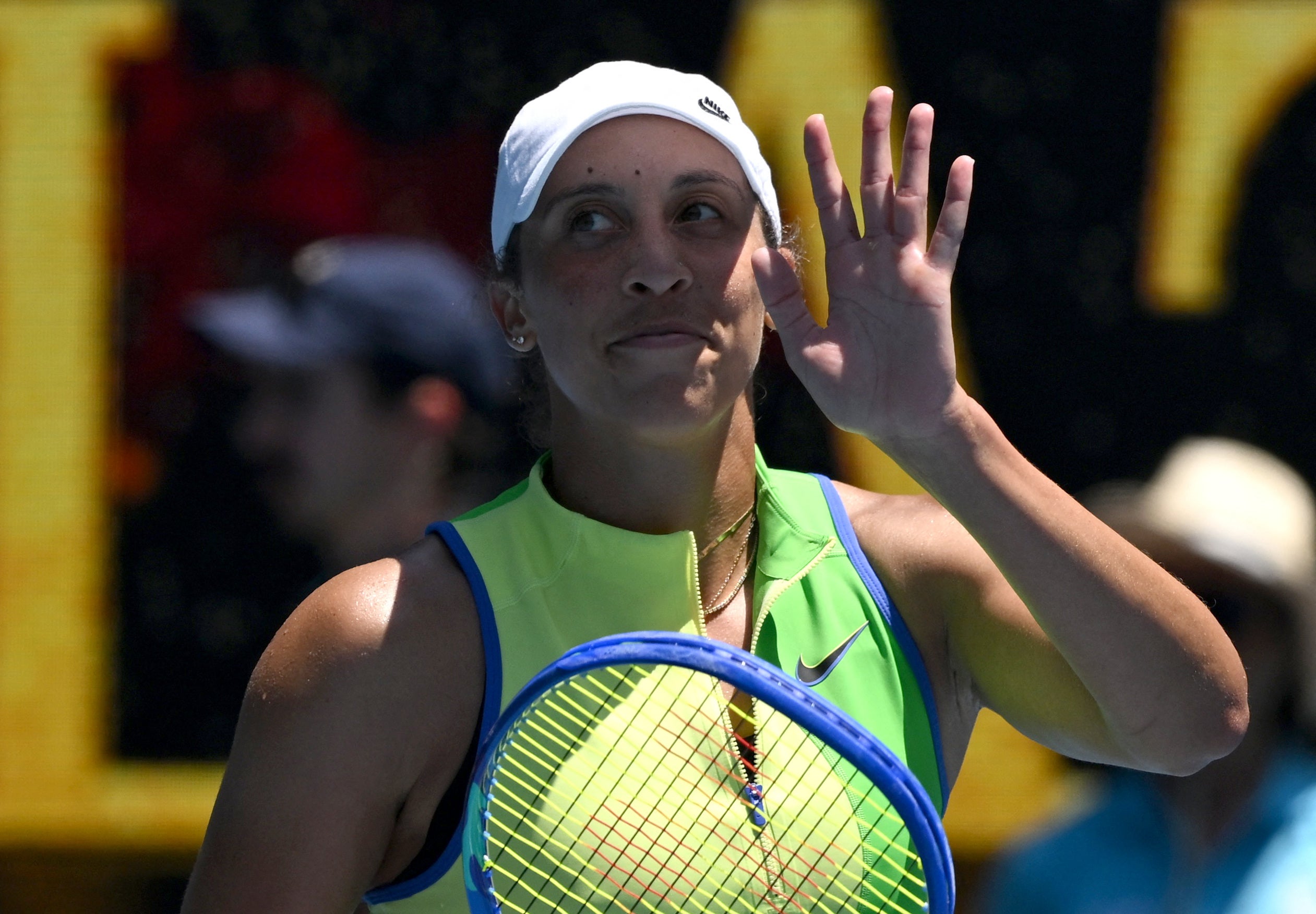 Madison Keys overcame a nervy start to win her first-round match in Melbourne