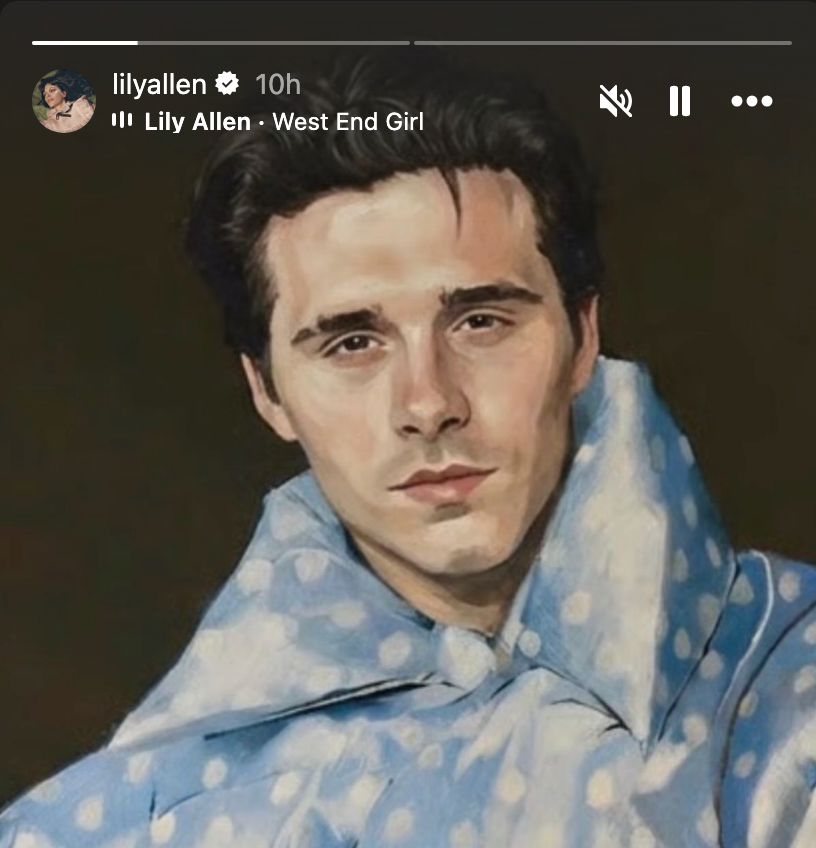 Lily Allen shared a picture of Brooklyn on her ‘West End Girl’ album cover