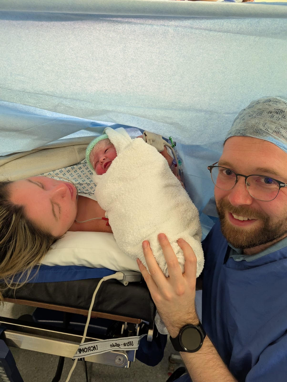 Hollie was born via c section on December 8