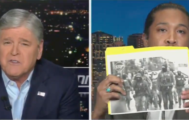 <p>Justin Jones unleashed a blistering attack on Sean Hannity on last night's episode of the Fox News host's show</p>