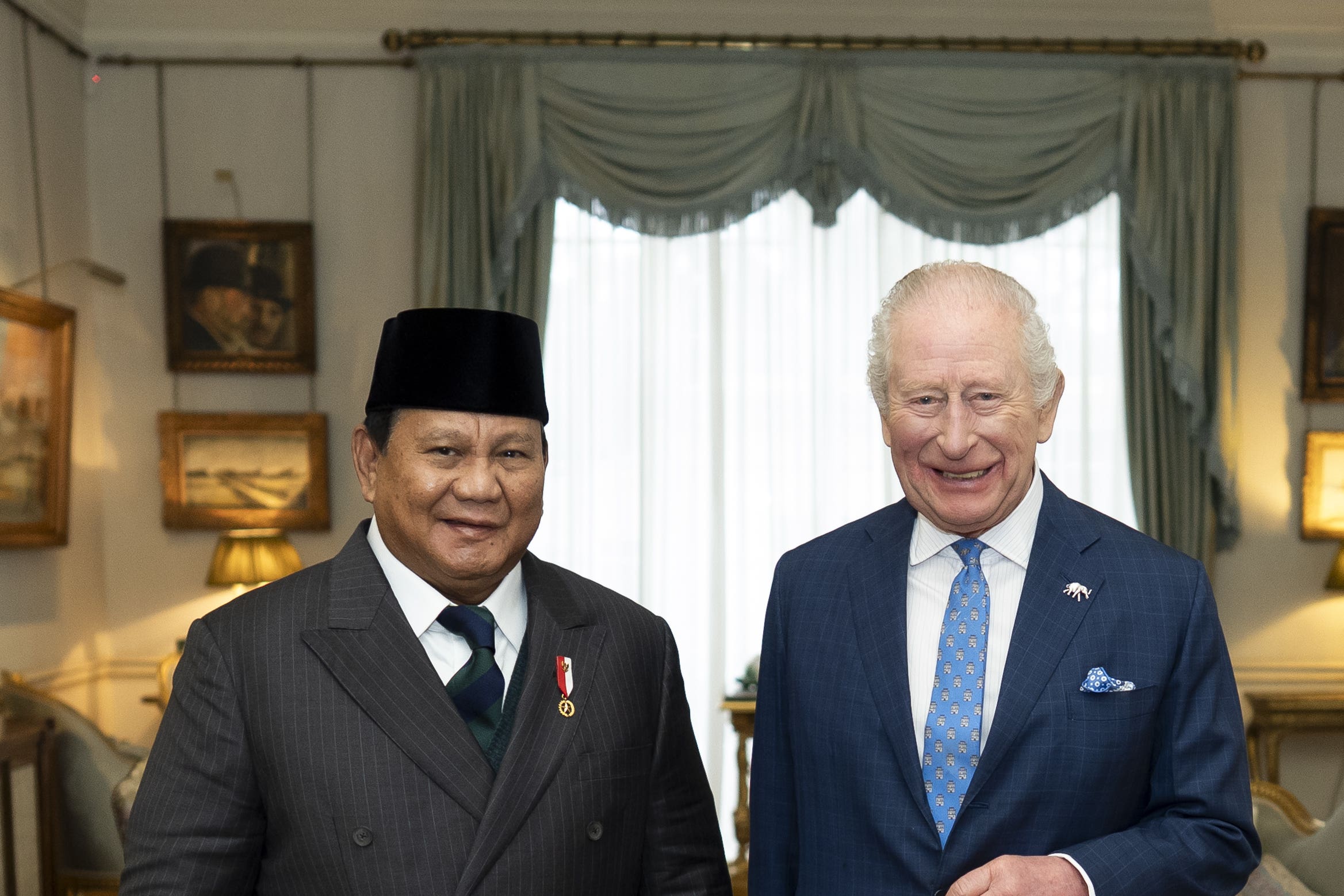The King receives President of Indonesia Prabowo Subianto (Aaron Chown/PA)