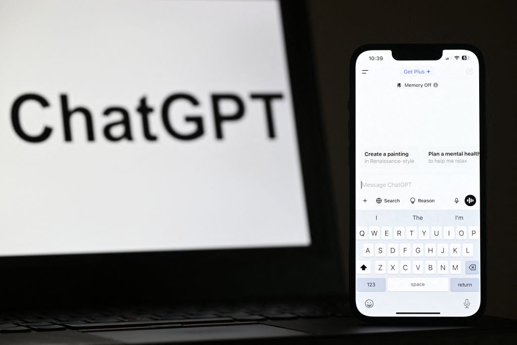 The ChatGPT app and website displayed on 20 February, 2025