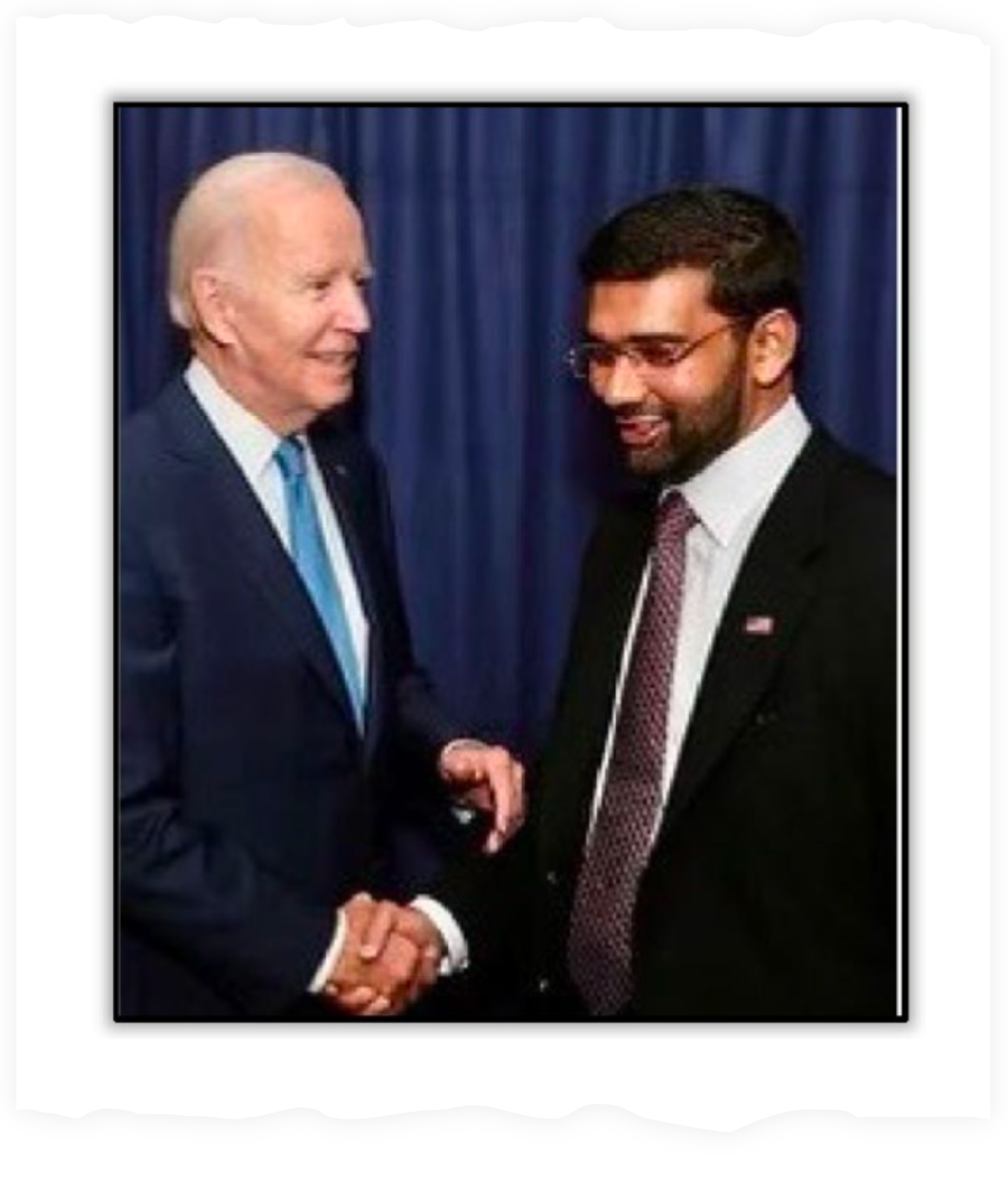 Gaurav Srivastava, seen here with President Biden, presented himself as a deep-cover CIA operative with high-level contacts, but former business partner Niels Troost has filed a RICO lawsuit alleging his erstwhile colleague is a fraud