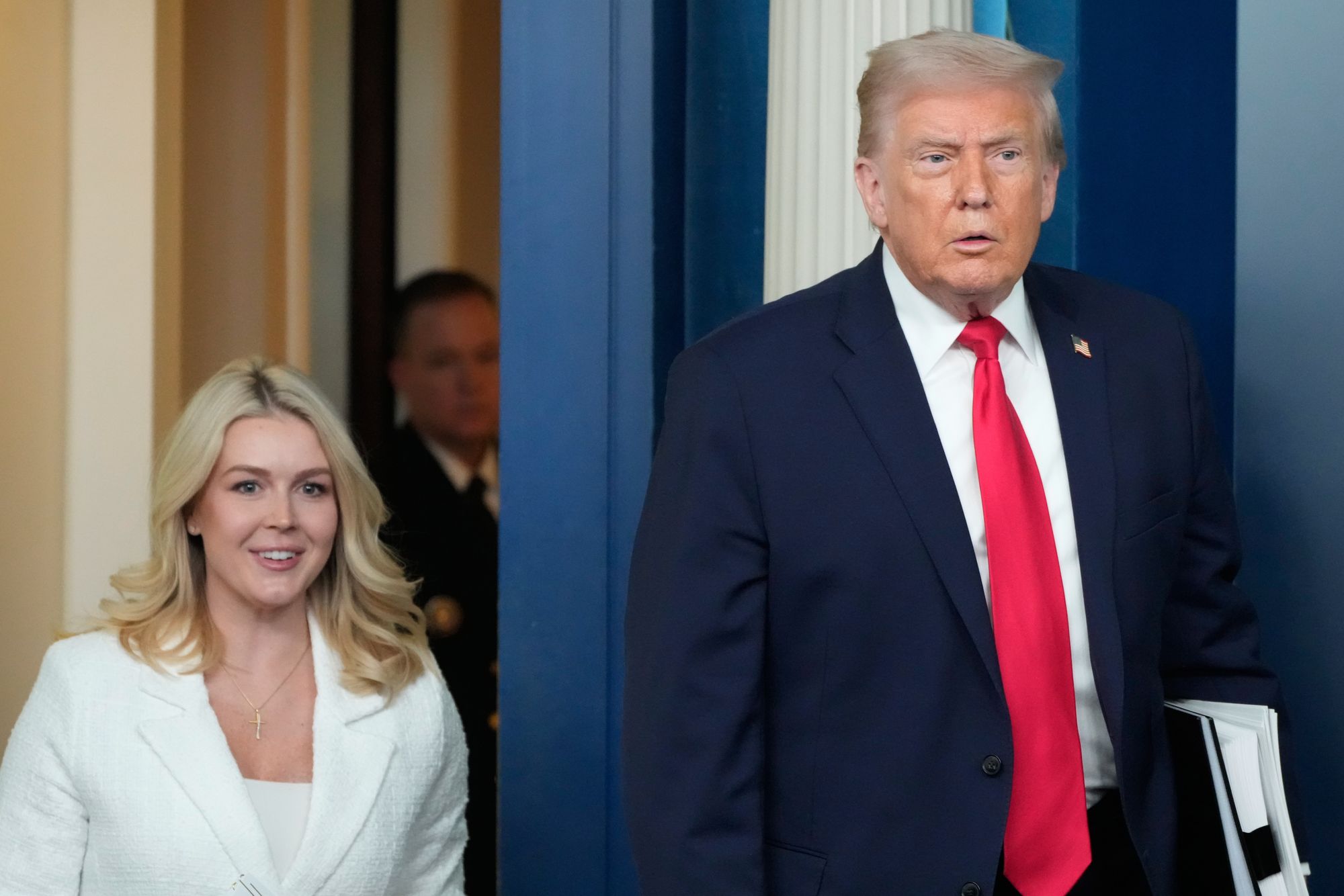 White House Press Secretary Karoline Leavitt joked about the Trump administration's Qatari jet amid technical troubles on Air Force One