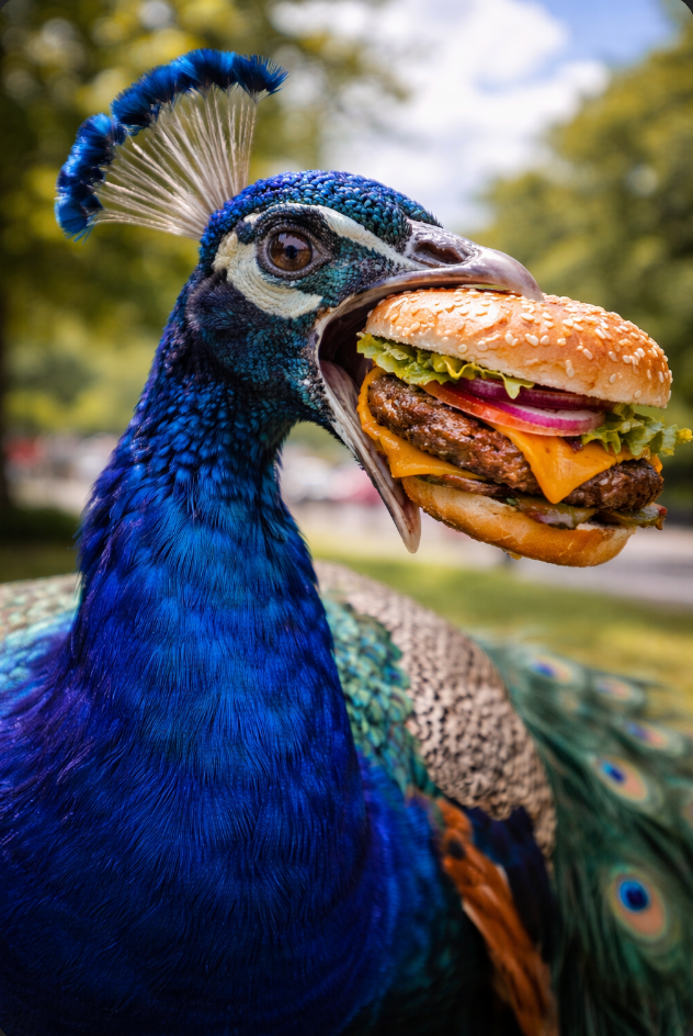 AI-generated meme featuring Dave eating a burger