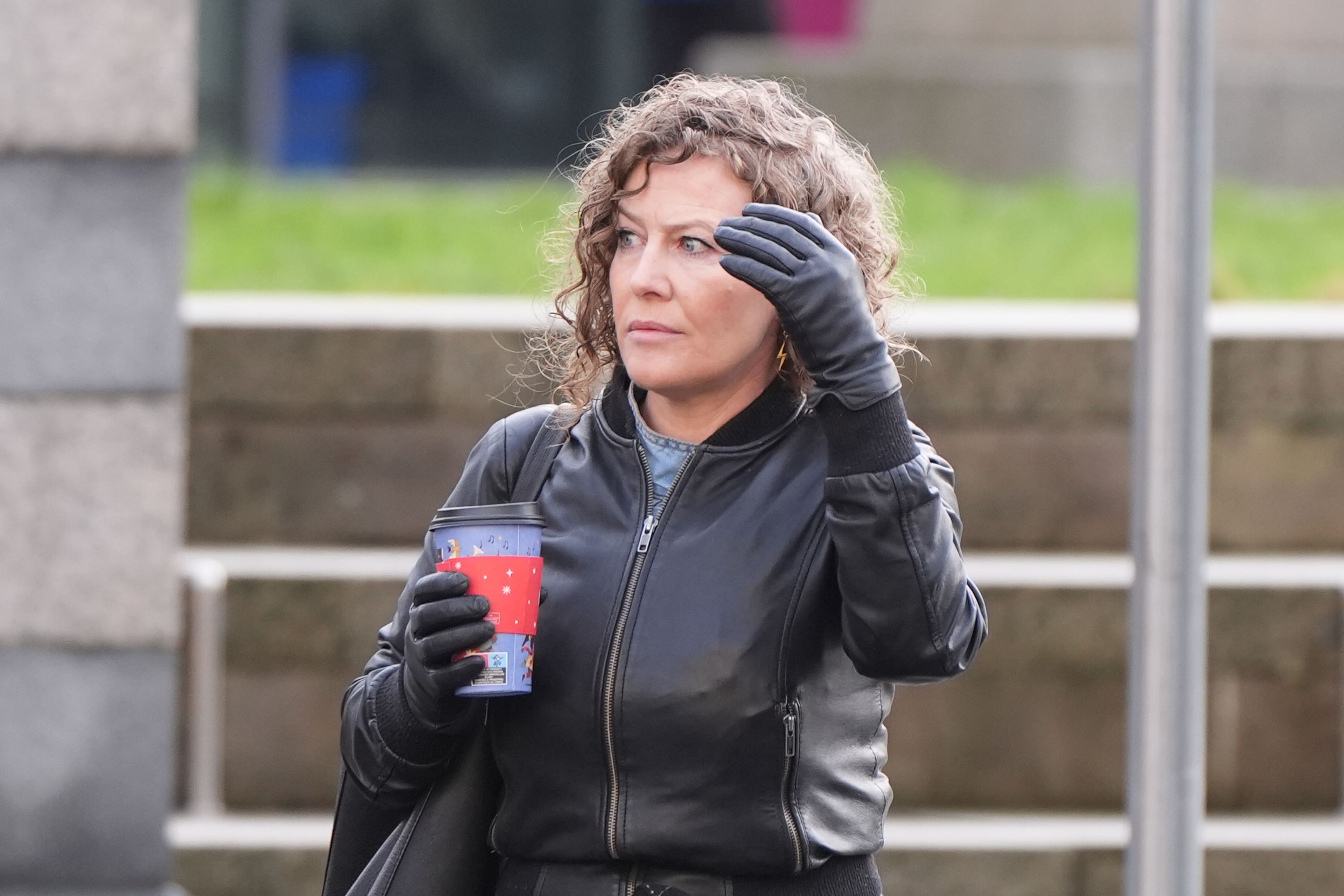Fiona Donohoe, the mother of 14-year-old Noah Donohoe, outside Belfast Coroner’s Court (Niall Carson/PA)