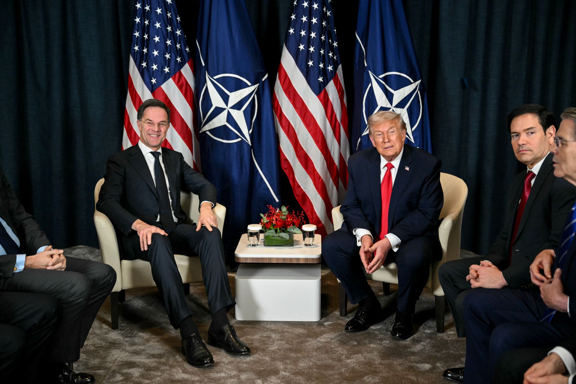 <p>Donald Trump’s announcement that he was backing down on his tariff threat came following a closed-door sit-down with NATO Secretary-General Mark Rutte. Trump threatened to use the tariffs in response to pushback for his plan to take Greenland</p>
