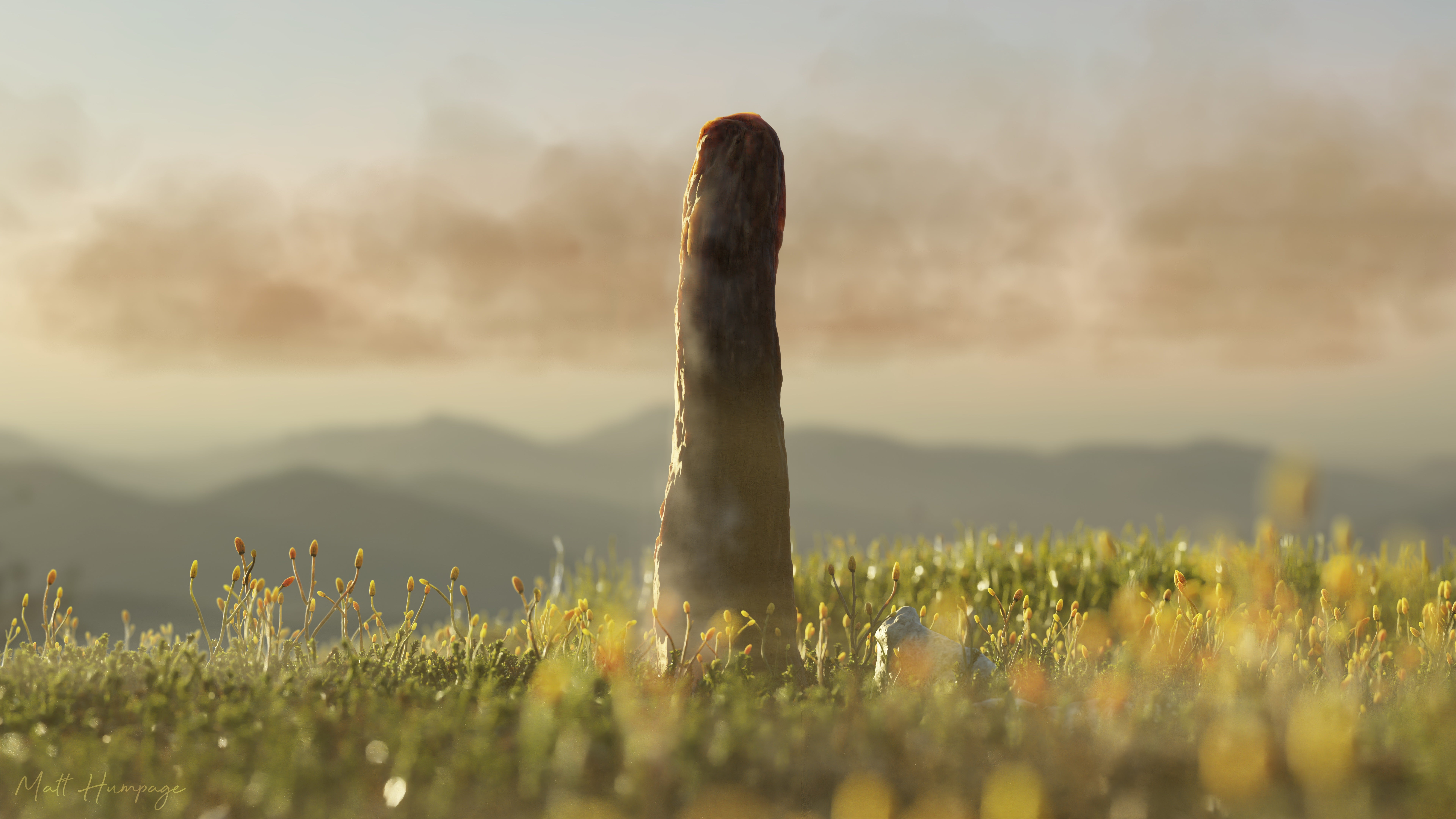 An artist’s impression of what the long extinct species of prototaxites may have looked like. (Matt Hunpage/PA)