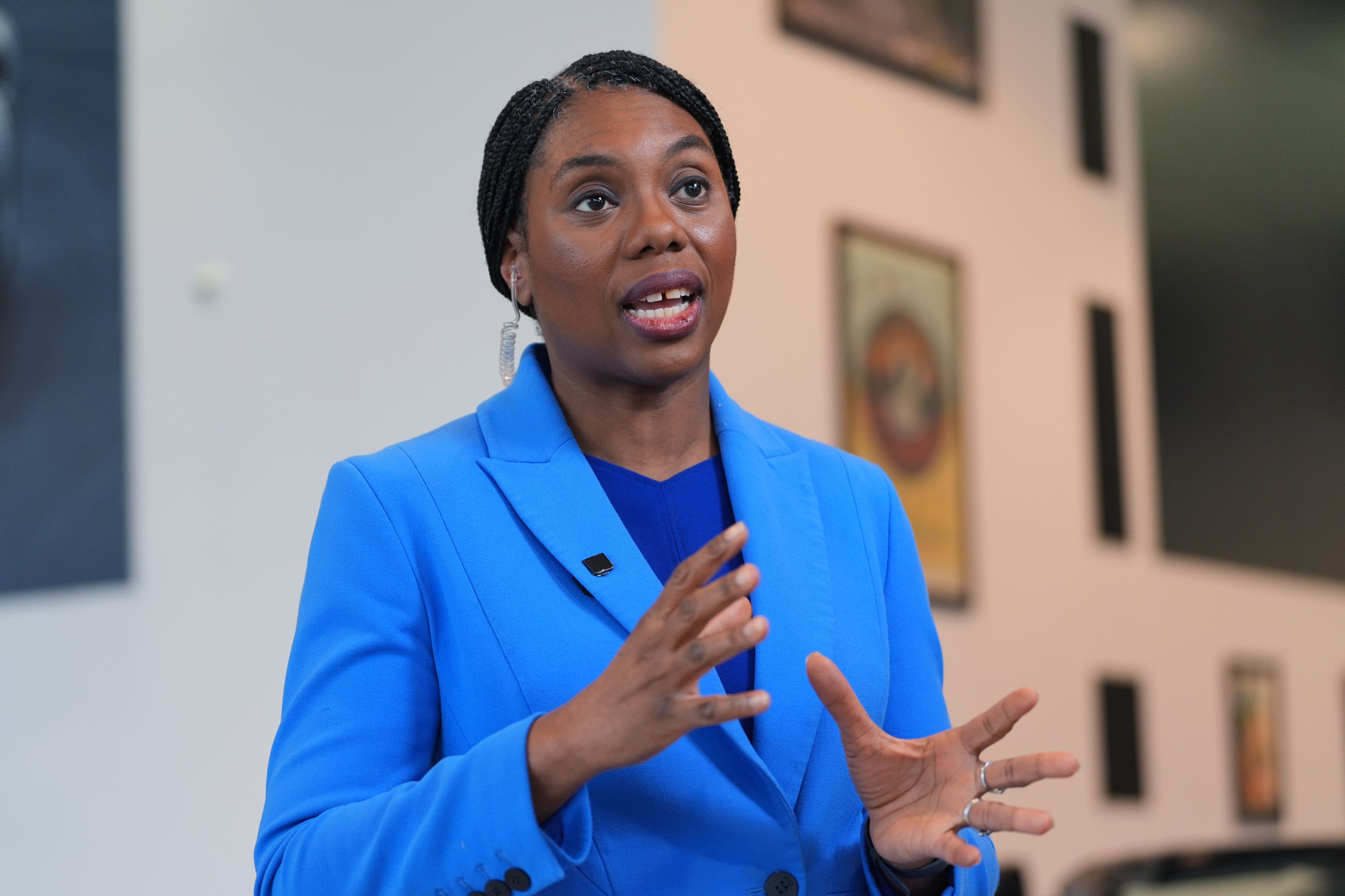 Conservative Party leader Kemi Badenoch has accused Robert Jenrick of leaving the Tories because of ‘personal ambition’ (Yui Mok/PA)