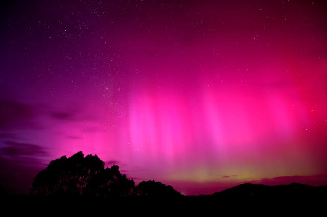 <p>File. Aurora Australis glows on the horizon near Fish Creek, south of Melbourne, Australia on 11 October 2024. The largest solar storm in over 20 years triggered spectacular auroras on Tuesday night, unusually widespread across the southern hemisphere skies as far north as Queensland in Australia</p>