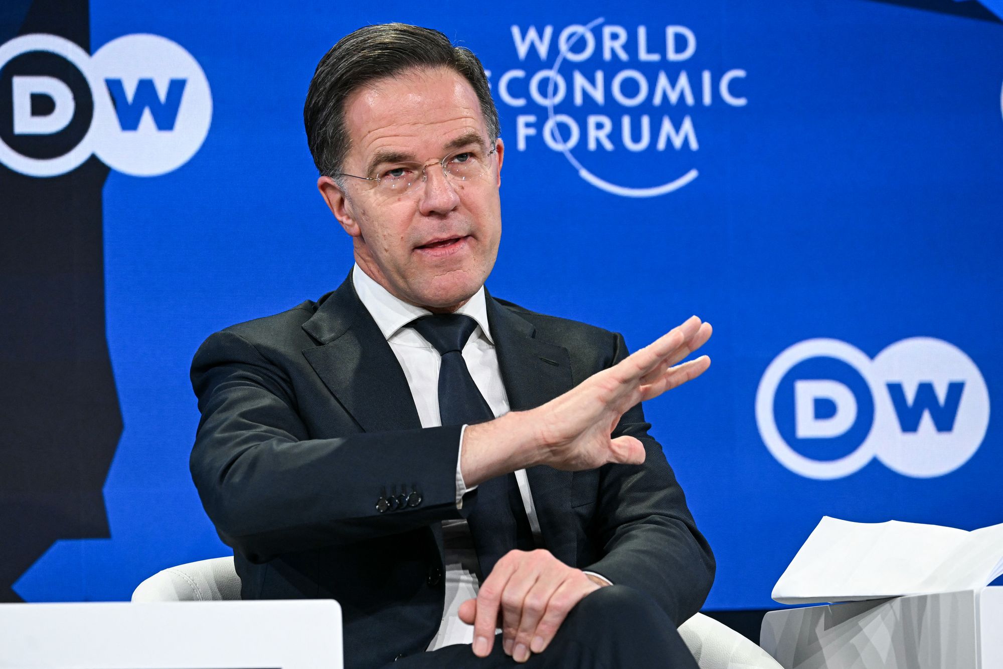 Mark Rutte at the annual Davos conference on Wednesday