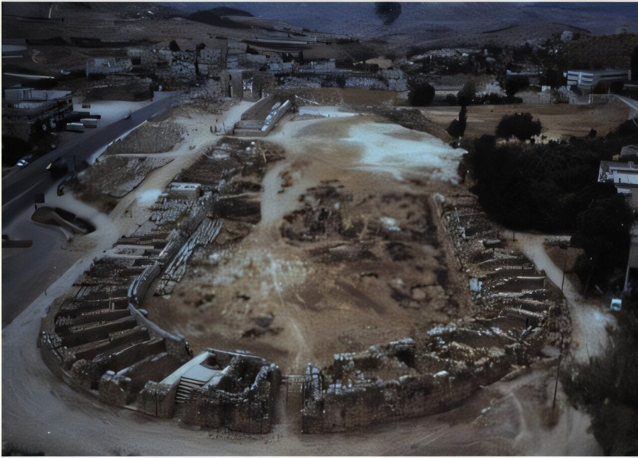 Ancient hippodrome at Jerash, the site of a mass grave from the plague