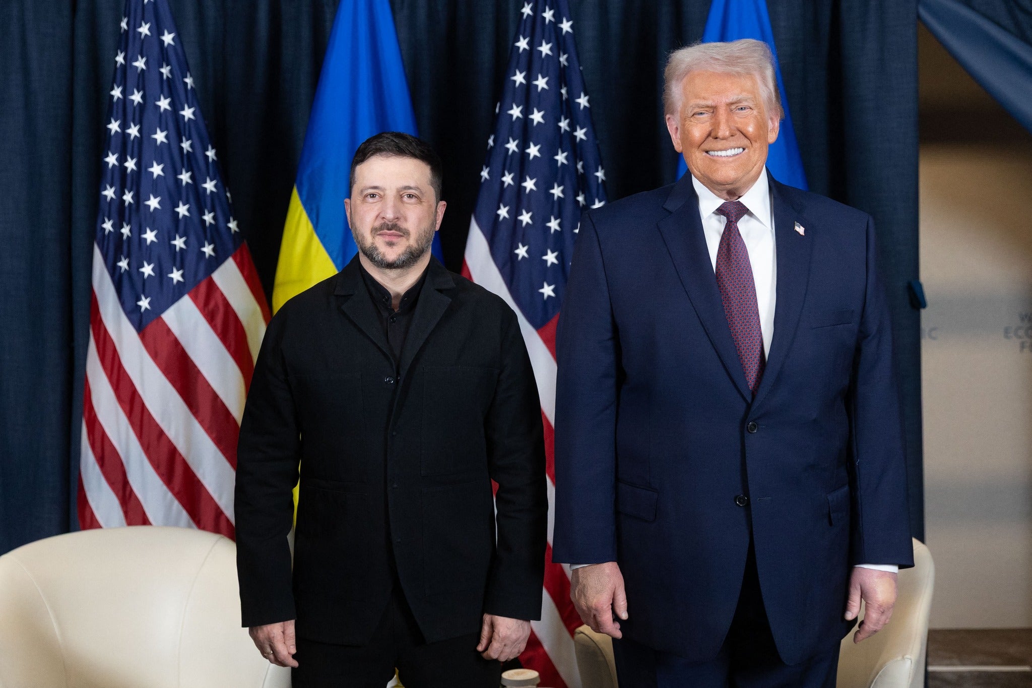 Zelensky and Trump at Davos on Thursday
