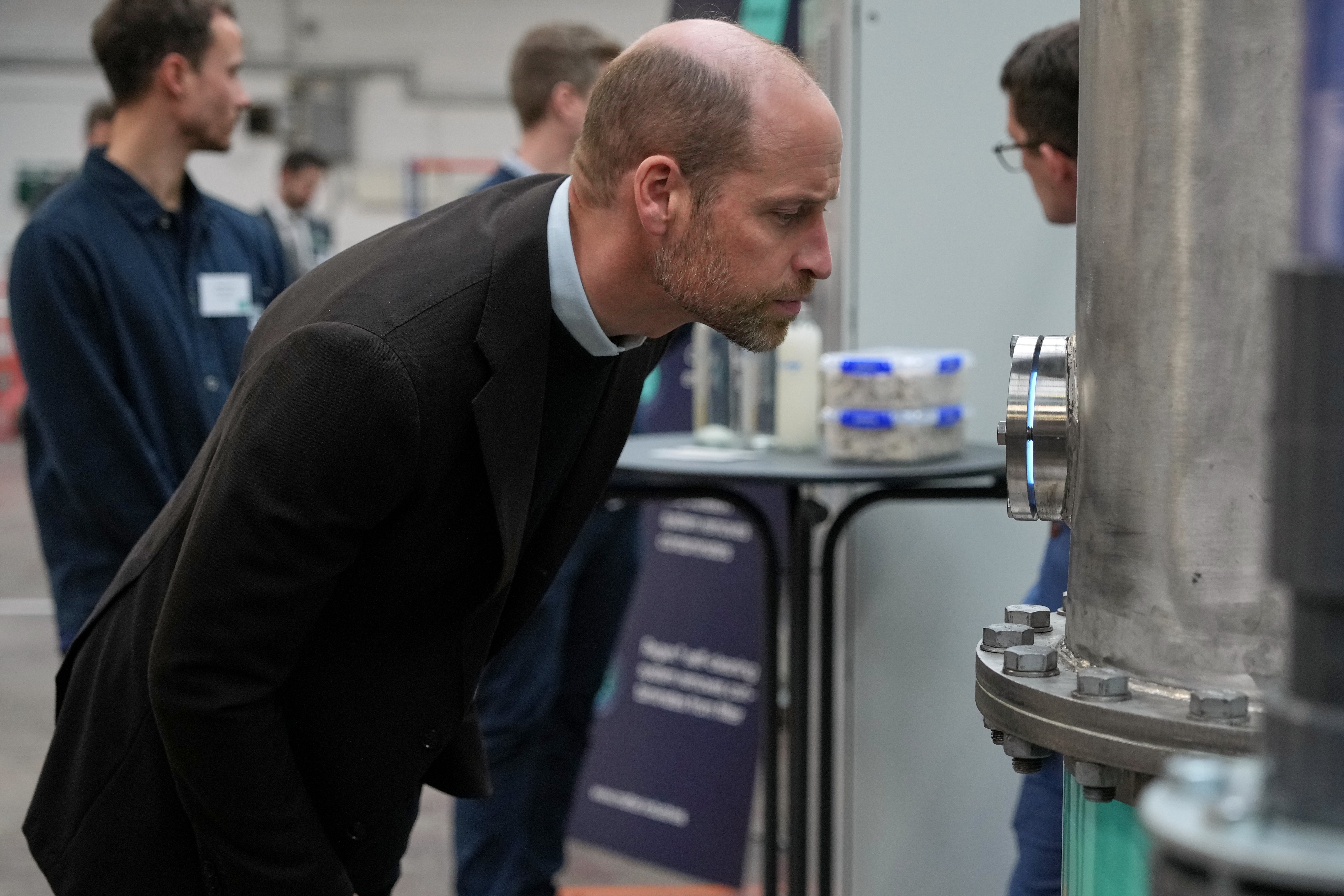 William takes a closer look during his visit