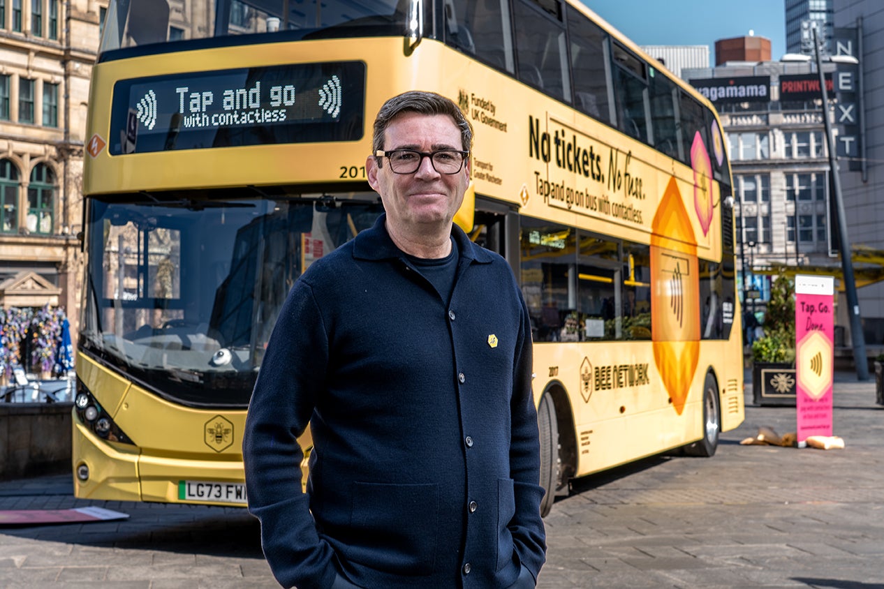 Under Andy Burnham’s watch, the region’s buses have been taken into public ownership as part of the Bee Network