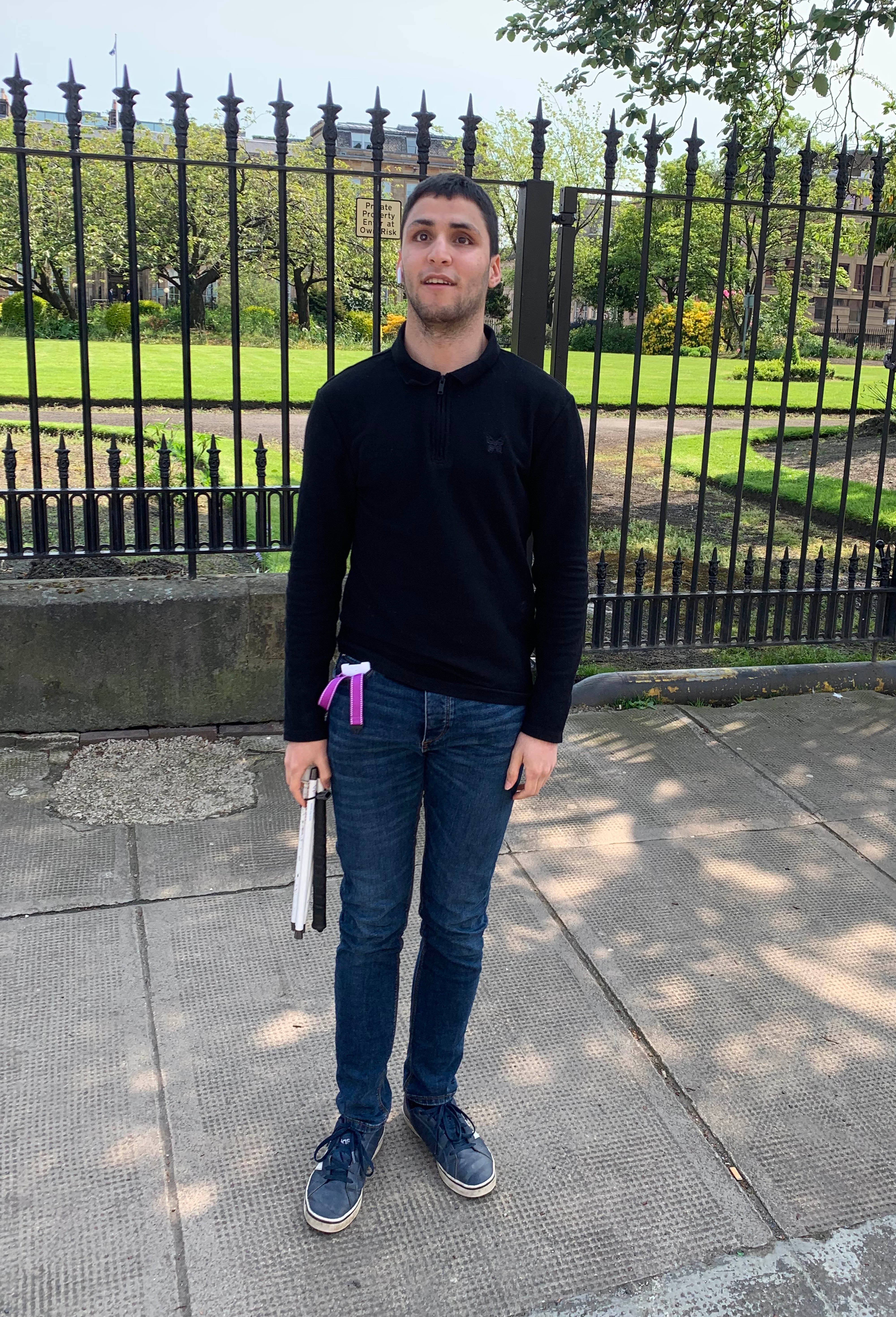 Abdul Eneser, 23, injured his knees, hands and neck and suffers from ongoing anxiety after the incident