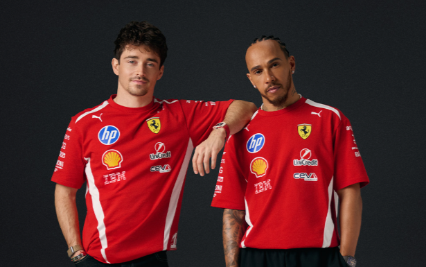 Charles Leclerc and Lewis Hamilton in their 2026 Ferrari F1 kit