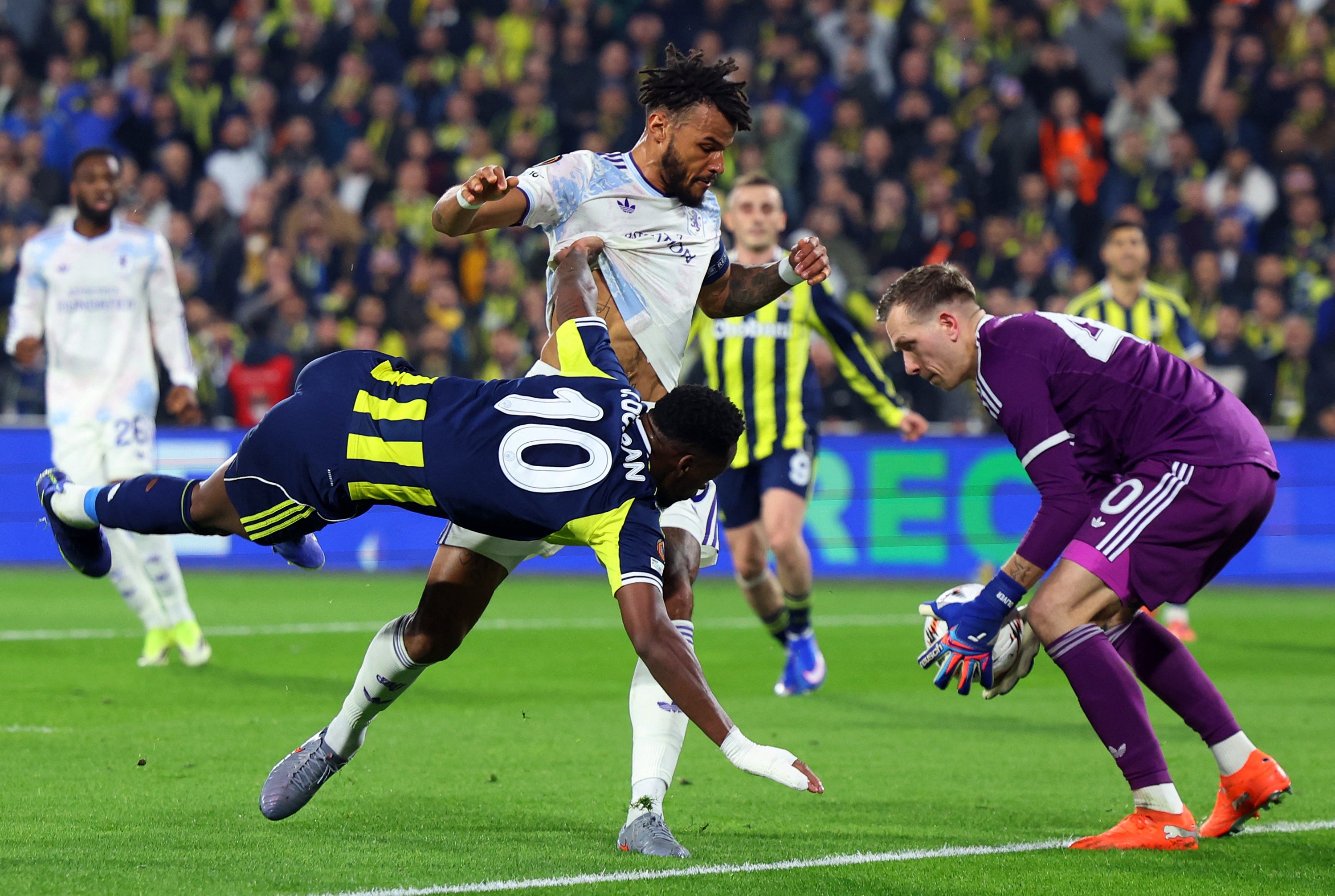 Backup Villa goalkeeper Marco Bizot made a number of important saves