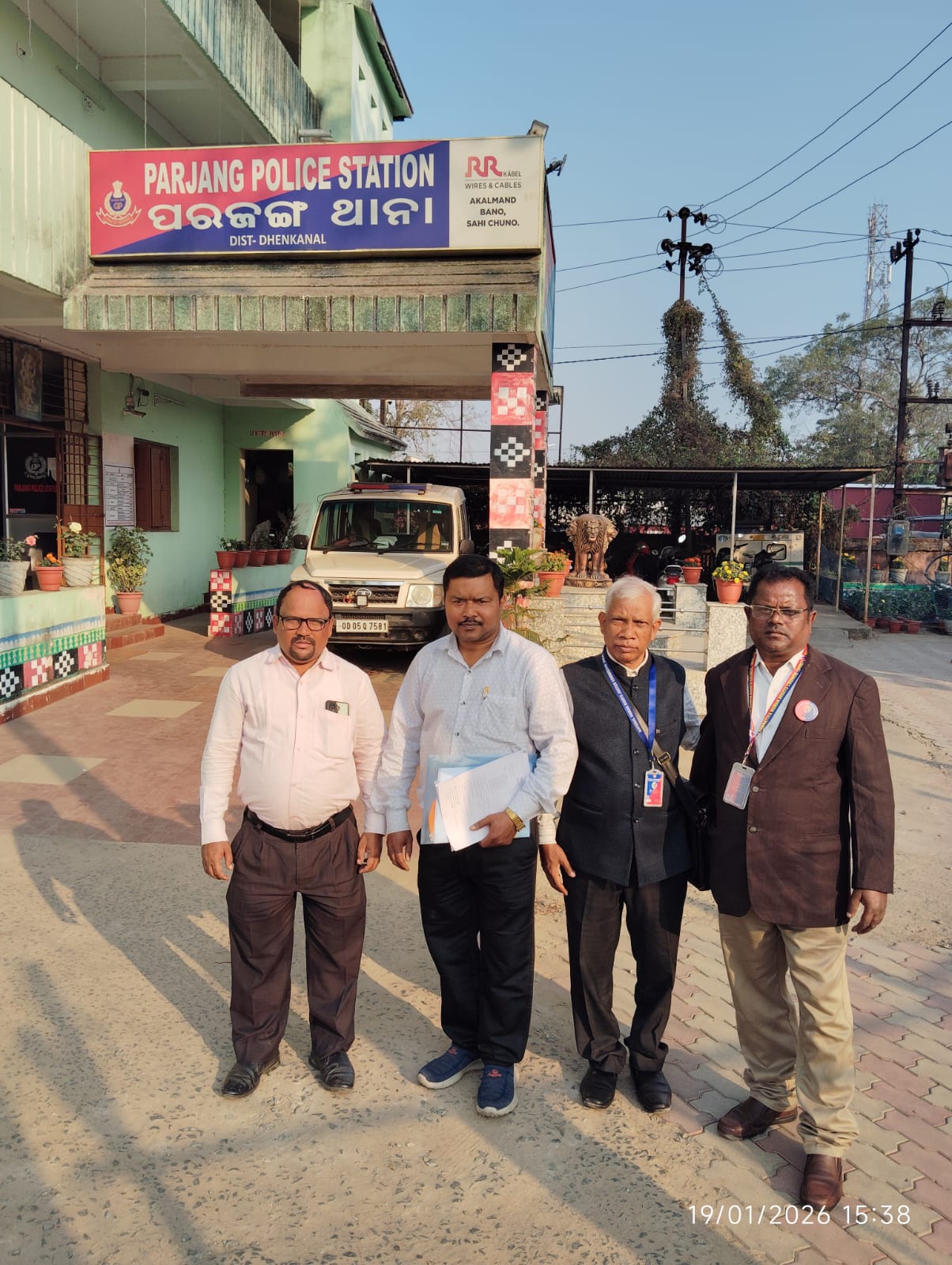 Pastor Bipin Naik (right) at the police station after getting a police complaint registered on 13 January 2026