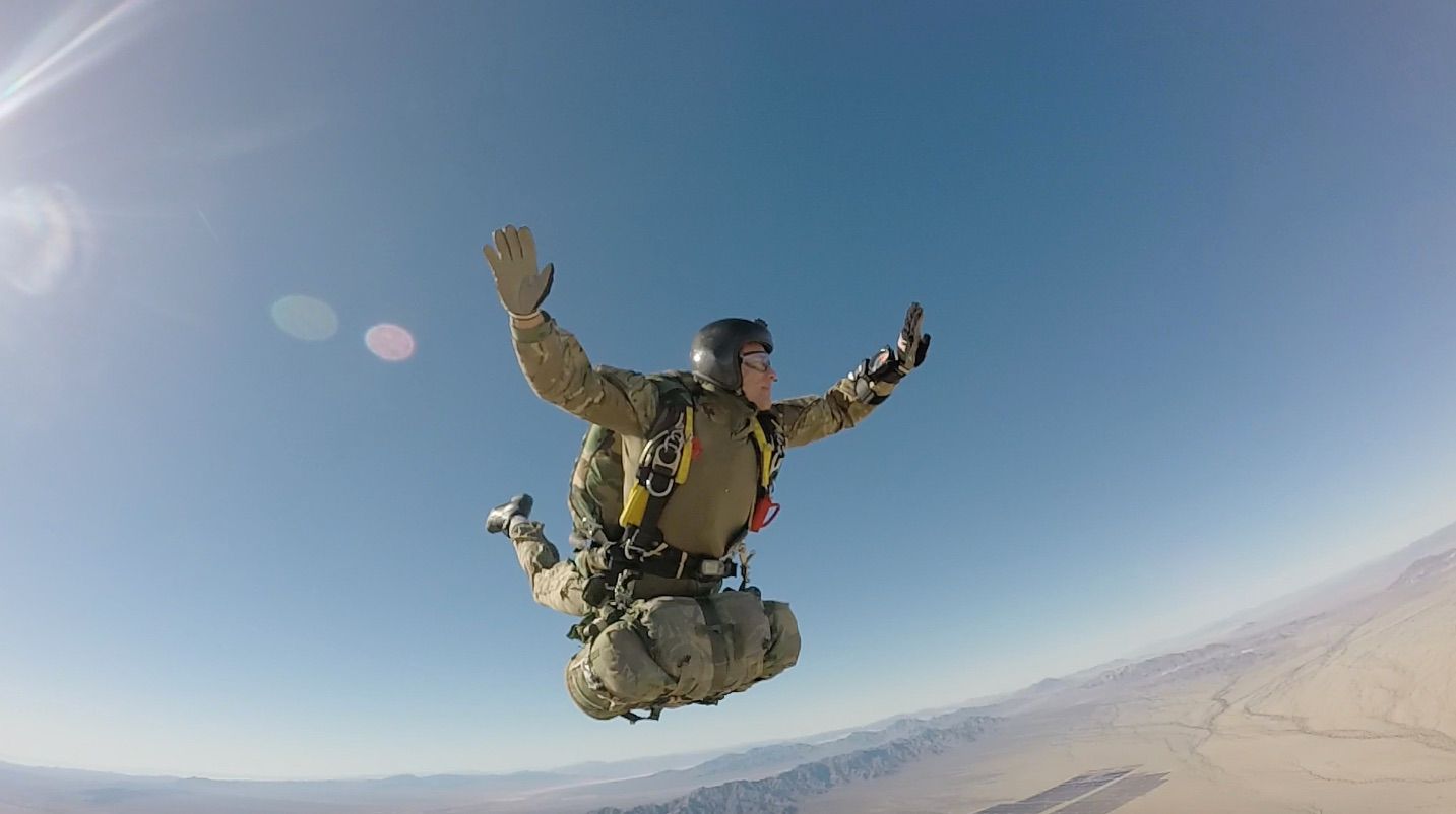 Rob Bugden during a skydive