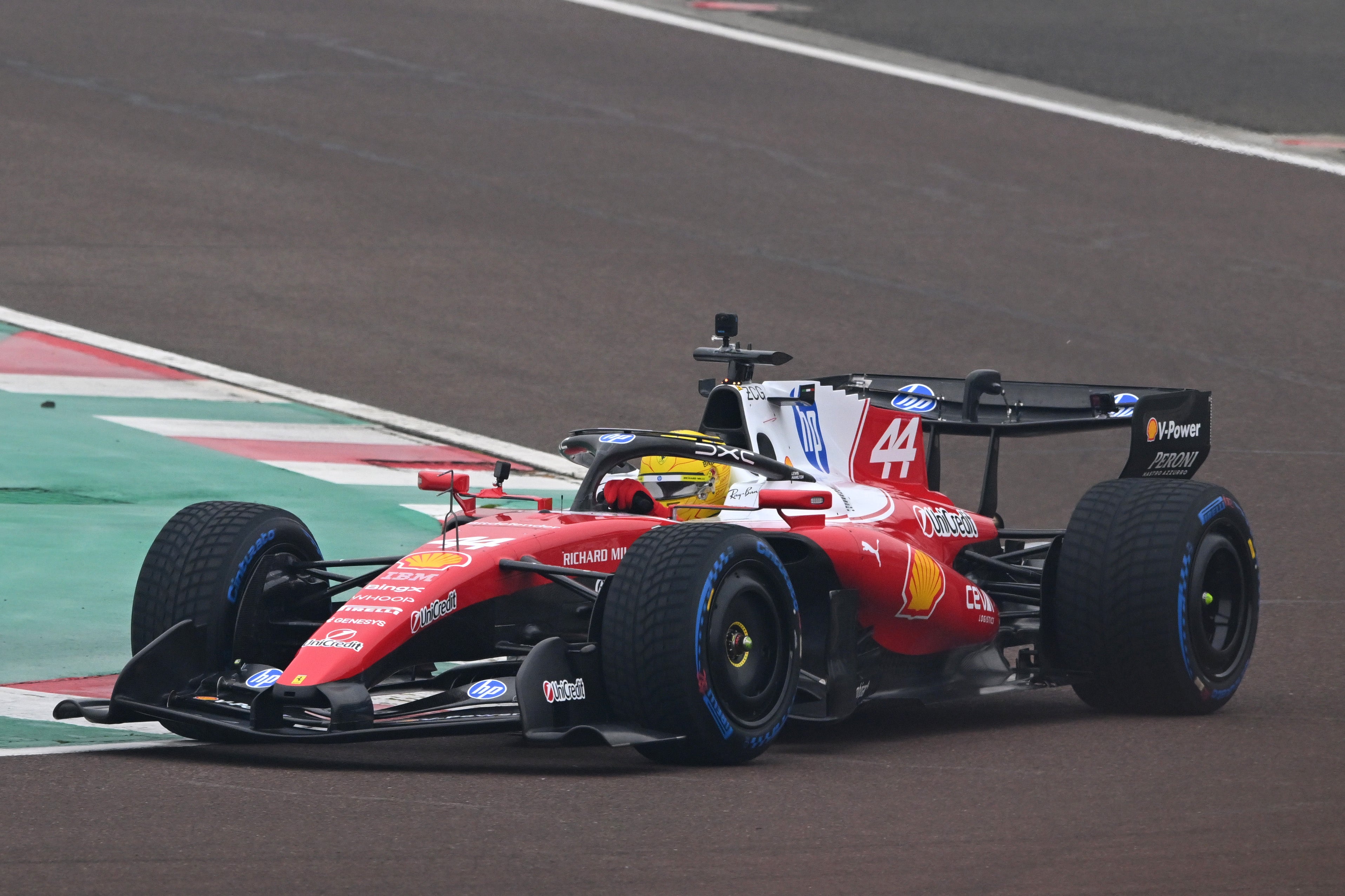 Lewis Hamilton drove Ferrari’s new car on Friday