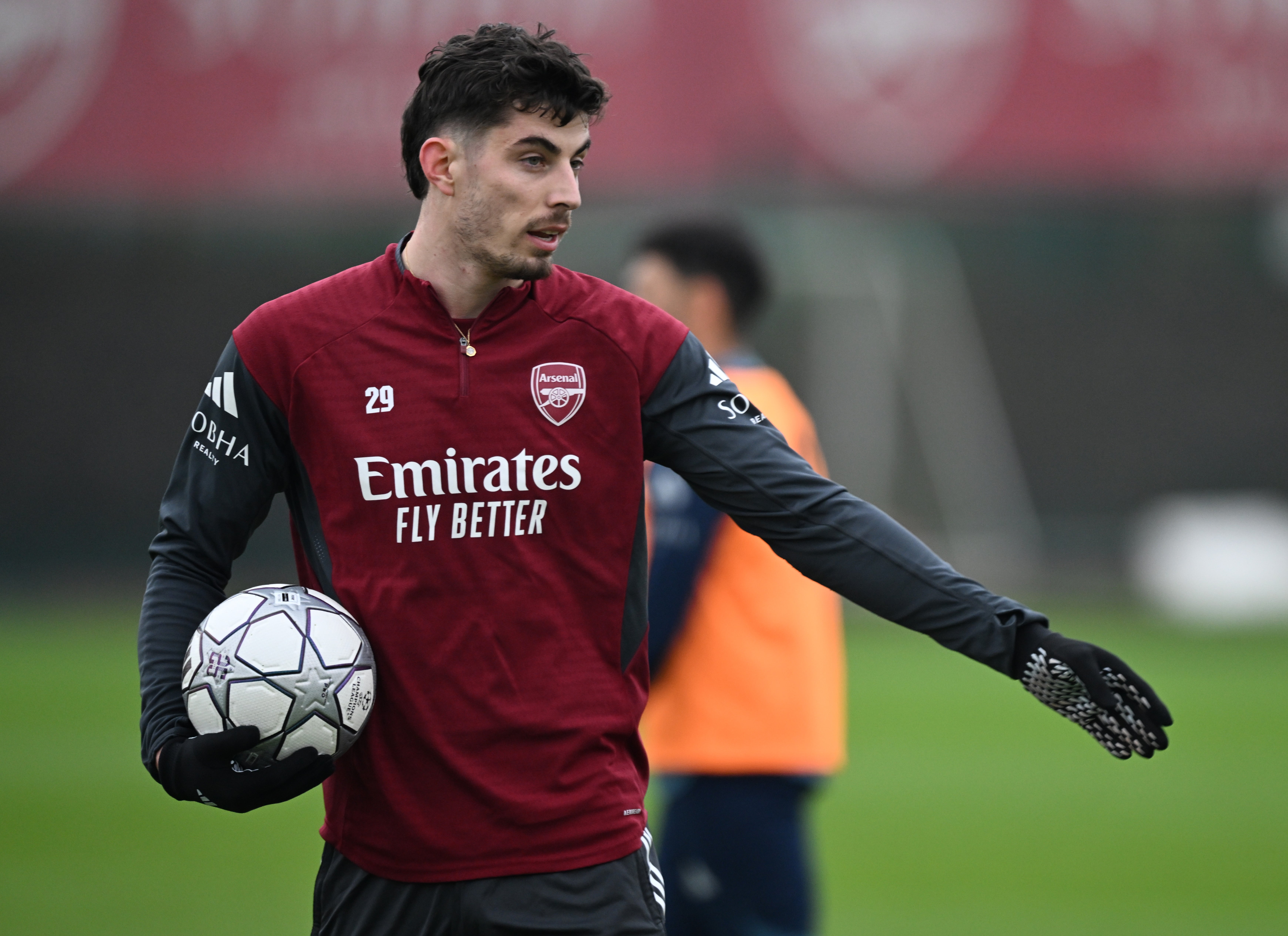 <p>Kai Havertz in Arsenal training as he works his way back to full fitness</p>