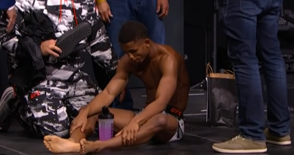 UFC bantamweight Cameron Smotherman after fainting during his UFC 324 weigh-in