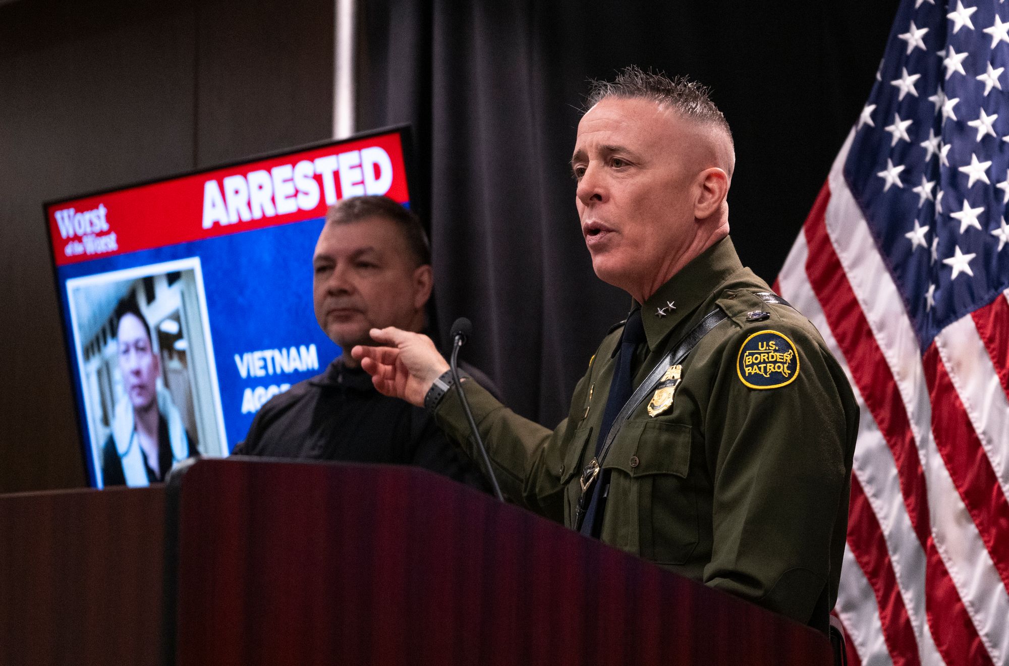 Border patrol’s boots-on-the-ground chief Greg Bovino and ICE officials Marcos Charles defended Liam’s arrest and detention in a press conference January 23