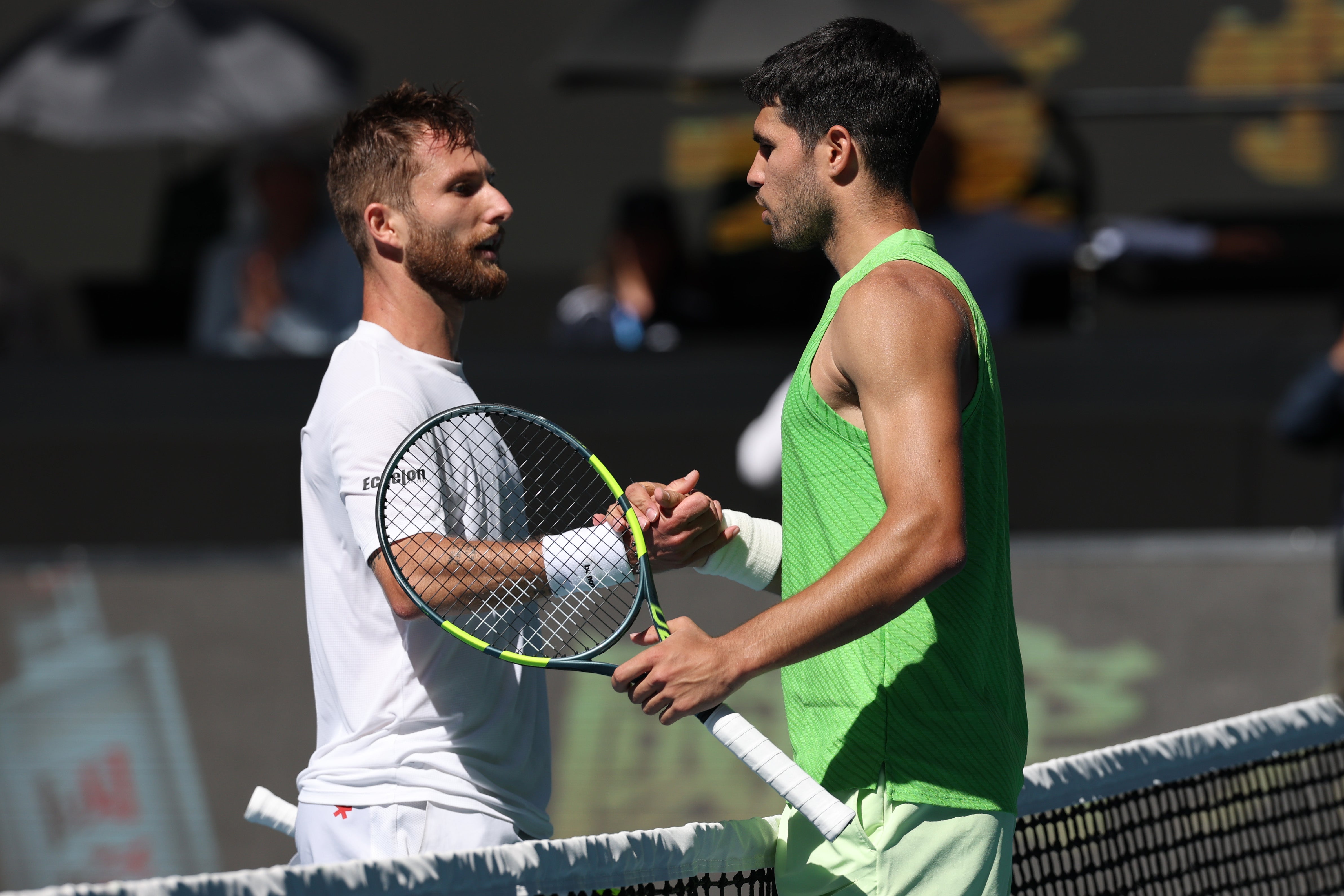 Alcaraz admitted it was hard to predict what Moutet was going to do next