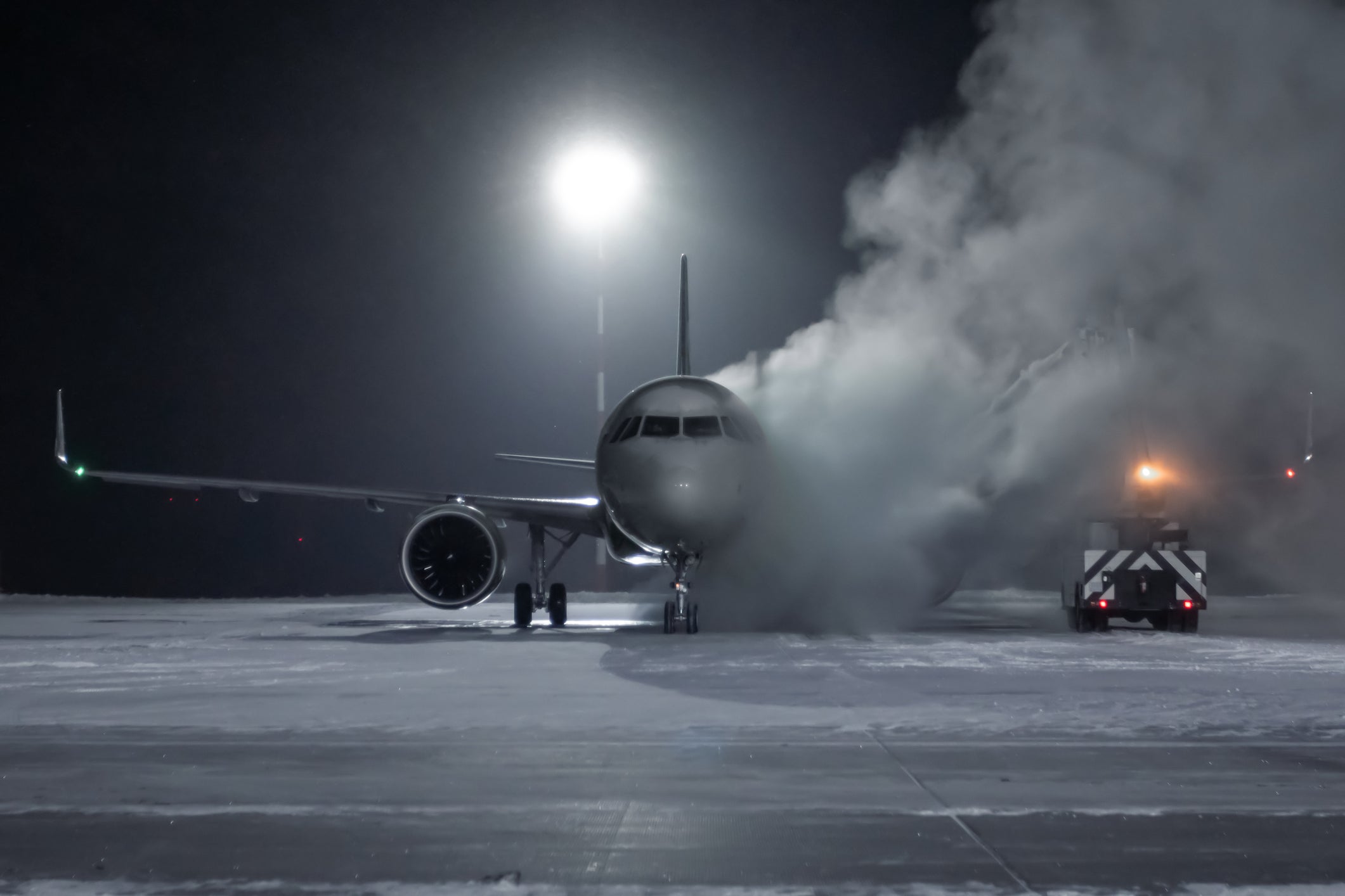 De-icing fluid managed to get inside the Delta fuselage, soaking a passenger onboard
