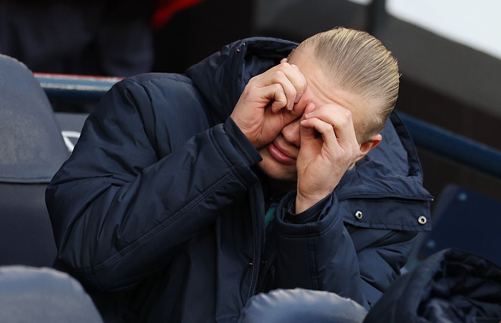 Erling Haaland started on the bench in a rare sight at the Etihad