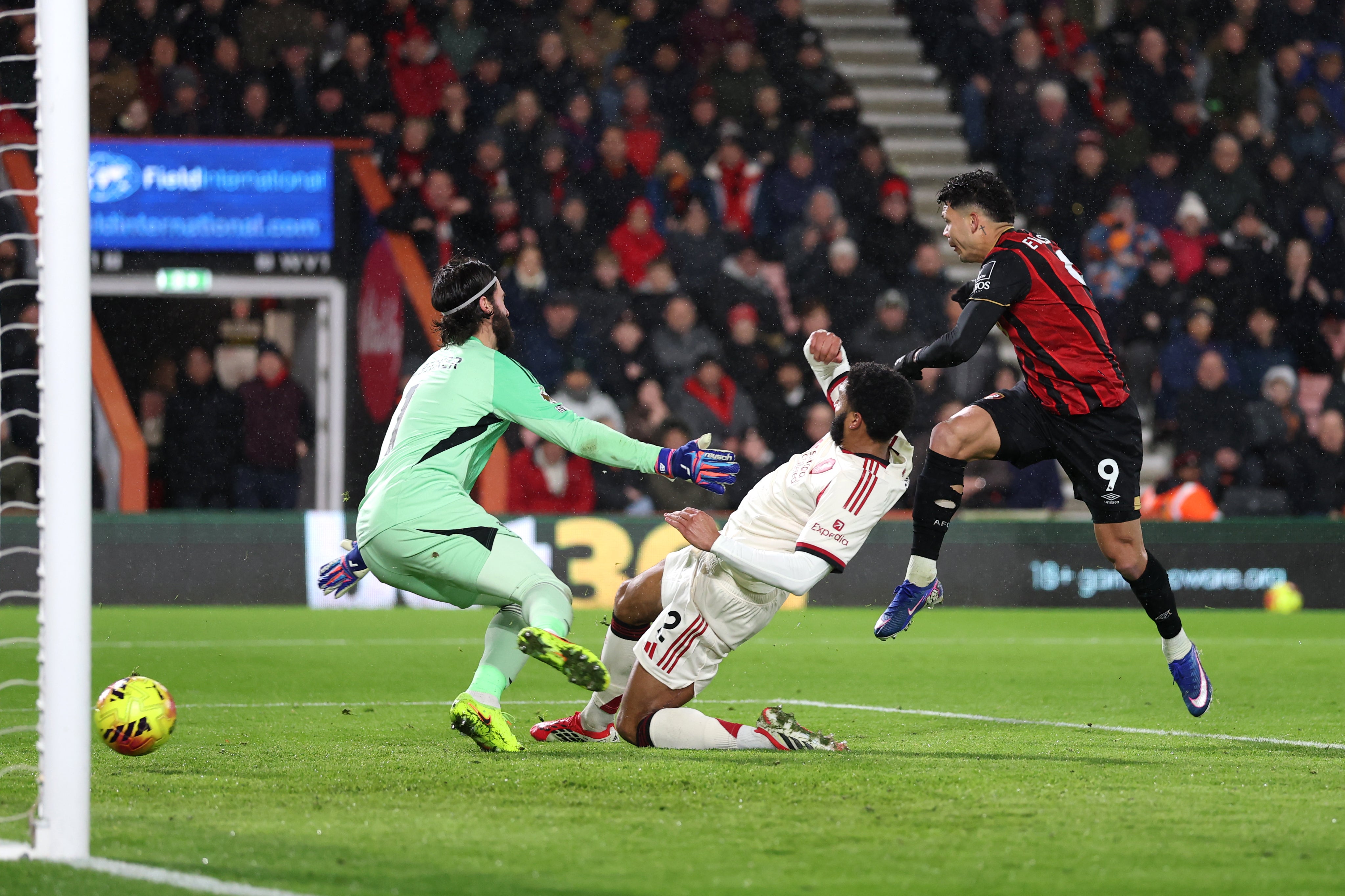 Evanilson slammed home Bournemouth’s opener after Marcos Senesi’s long ball cut Liverpool’s defence open