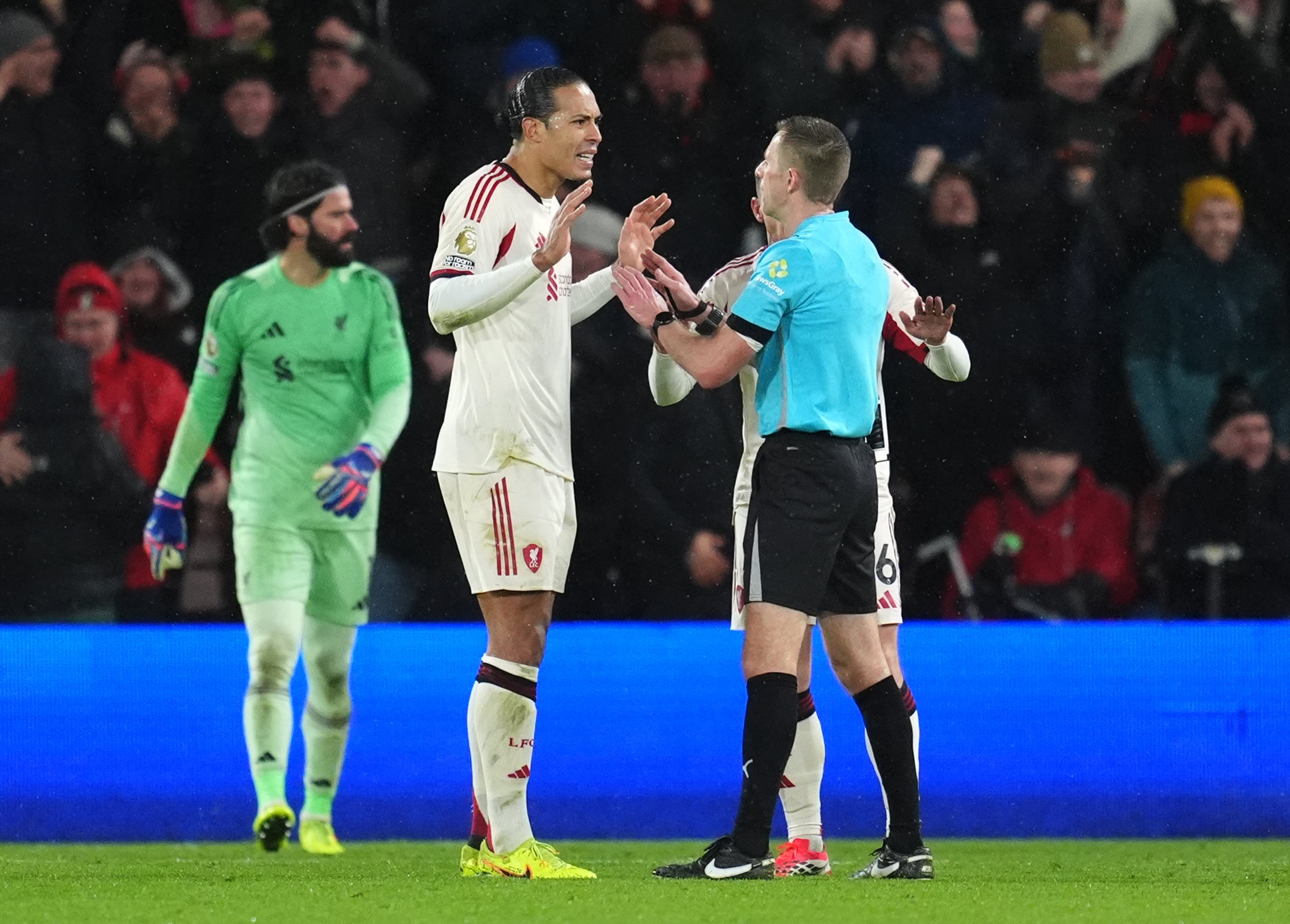 Virgil van Dijk felt he was blocked off for Bournemouth's winner