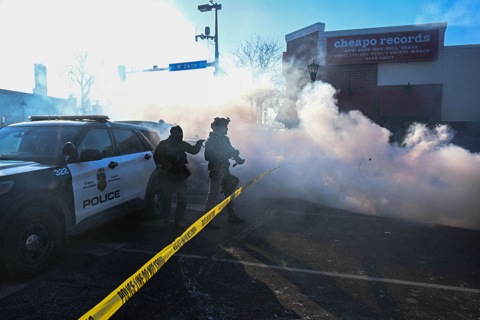 Tear gas is deployed amid protests against the surge by immigration officers in Minneapolis