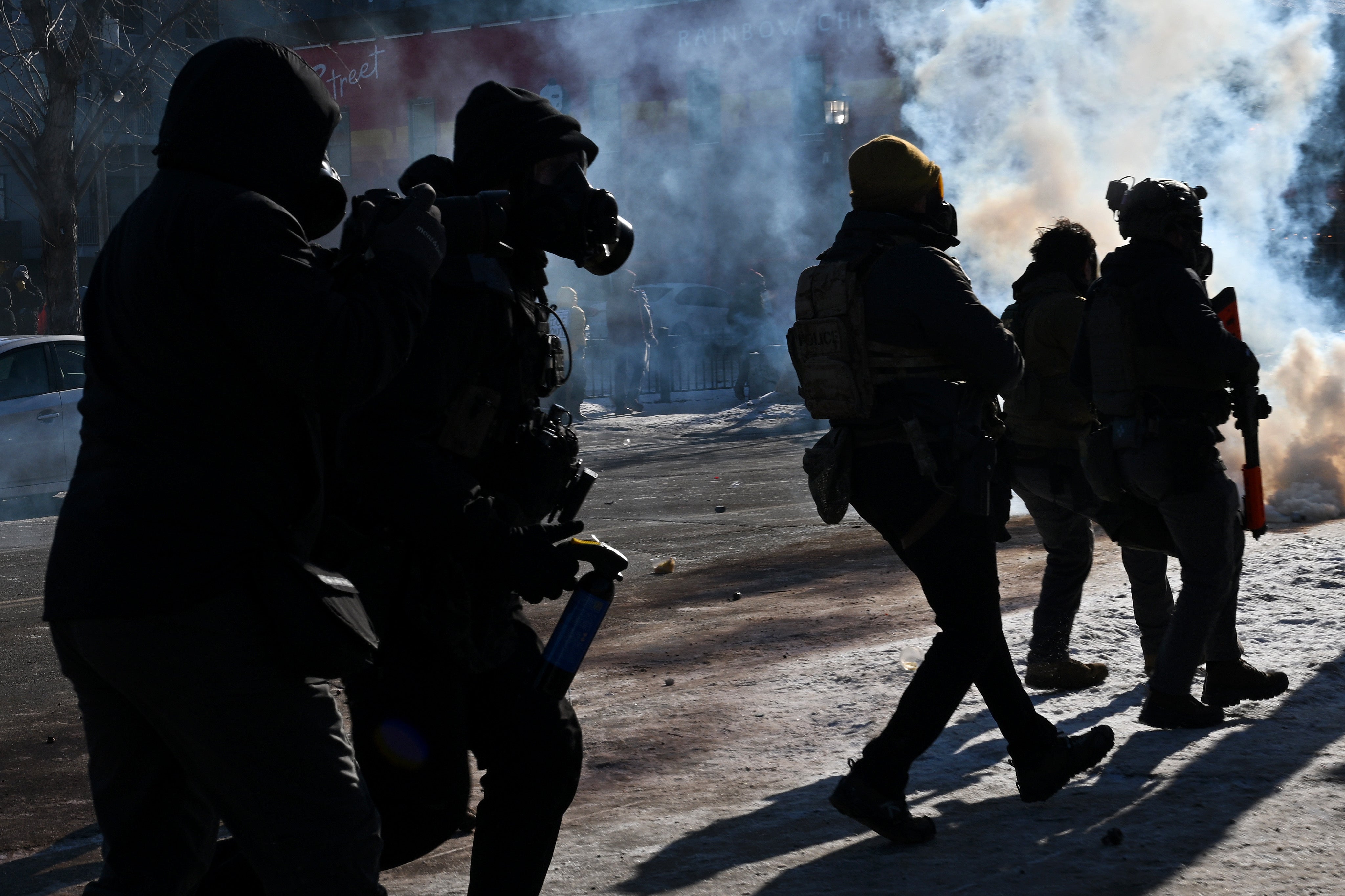 Community members protested against federal agents on Saturday after the showing, and riot control munitions were used to disperse the crowd