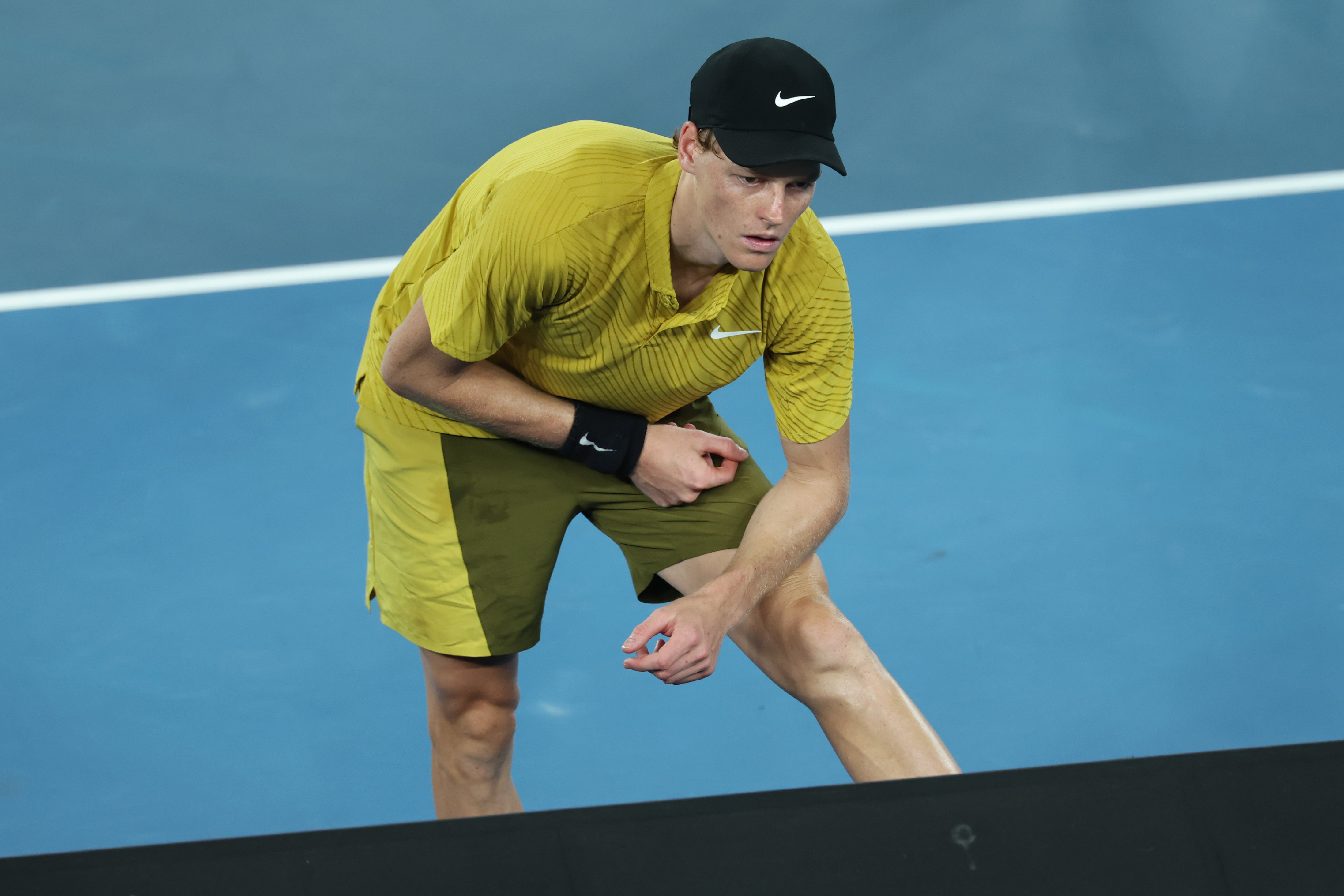 The Italian was really struggling with the conditions in Melbourne